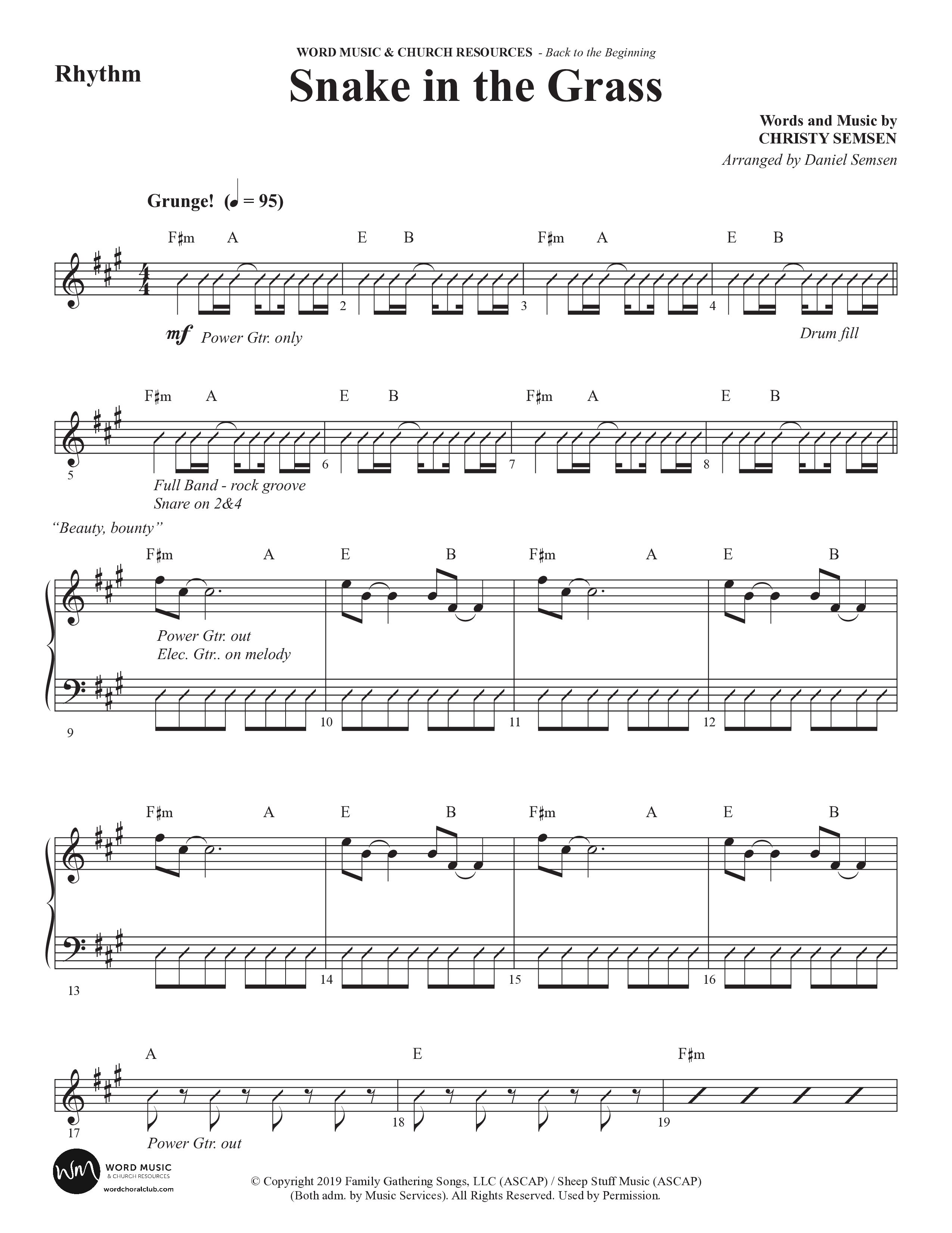 Back To The Beginning (9 Song Choral Collection) Song 6 (Rhythm) (Arr. Daniel Semsen)