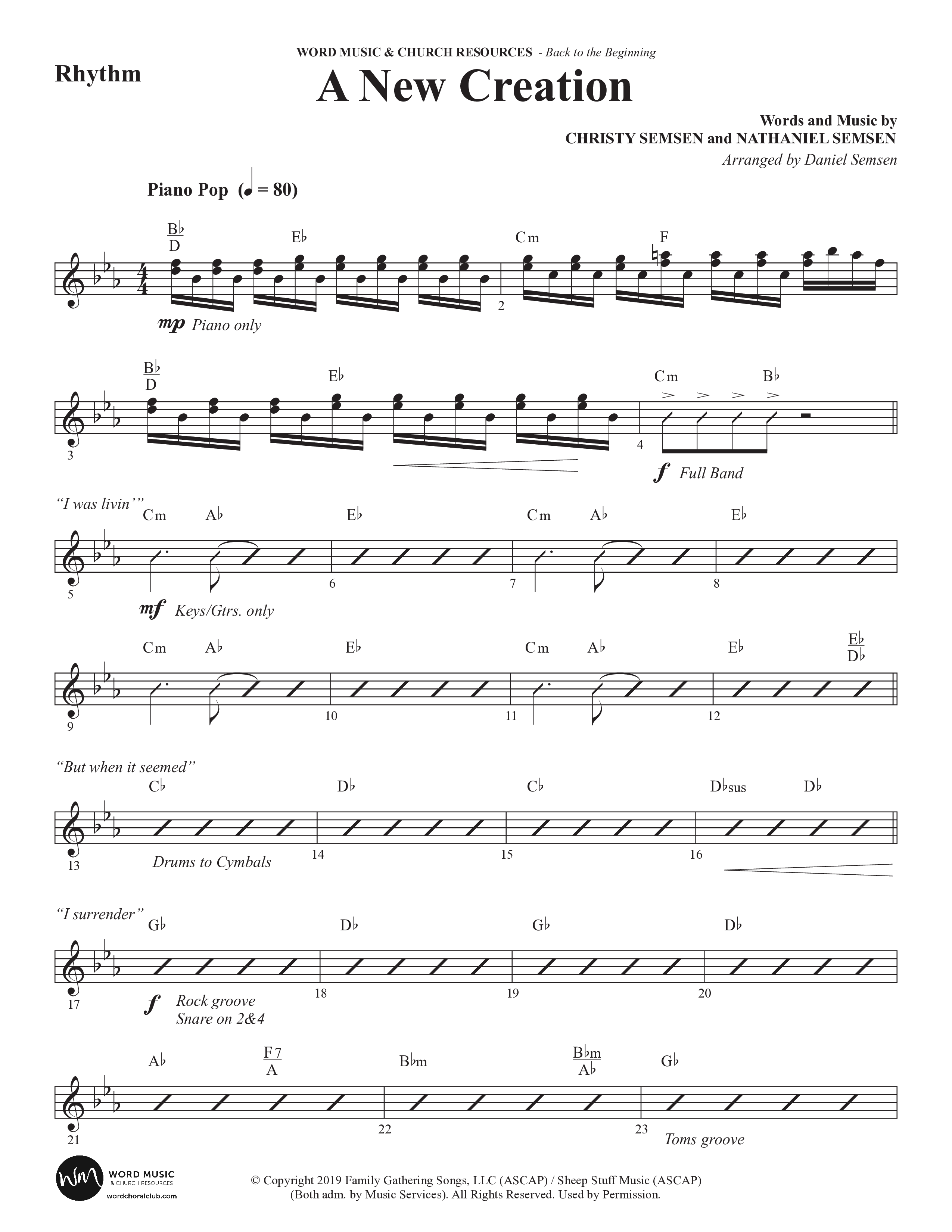 Back To The Beginning (9 Song Choral Collection) Song 7 (Rhythm) (Arr. Daniel Semsen)