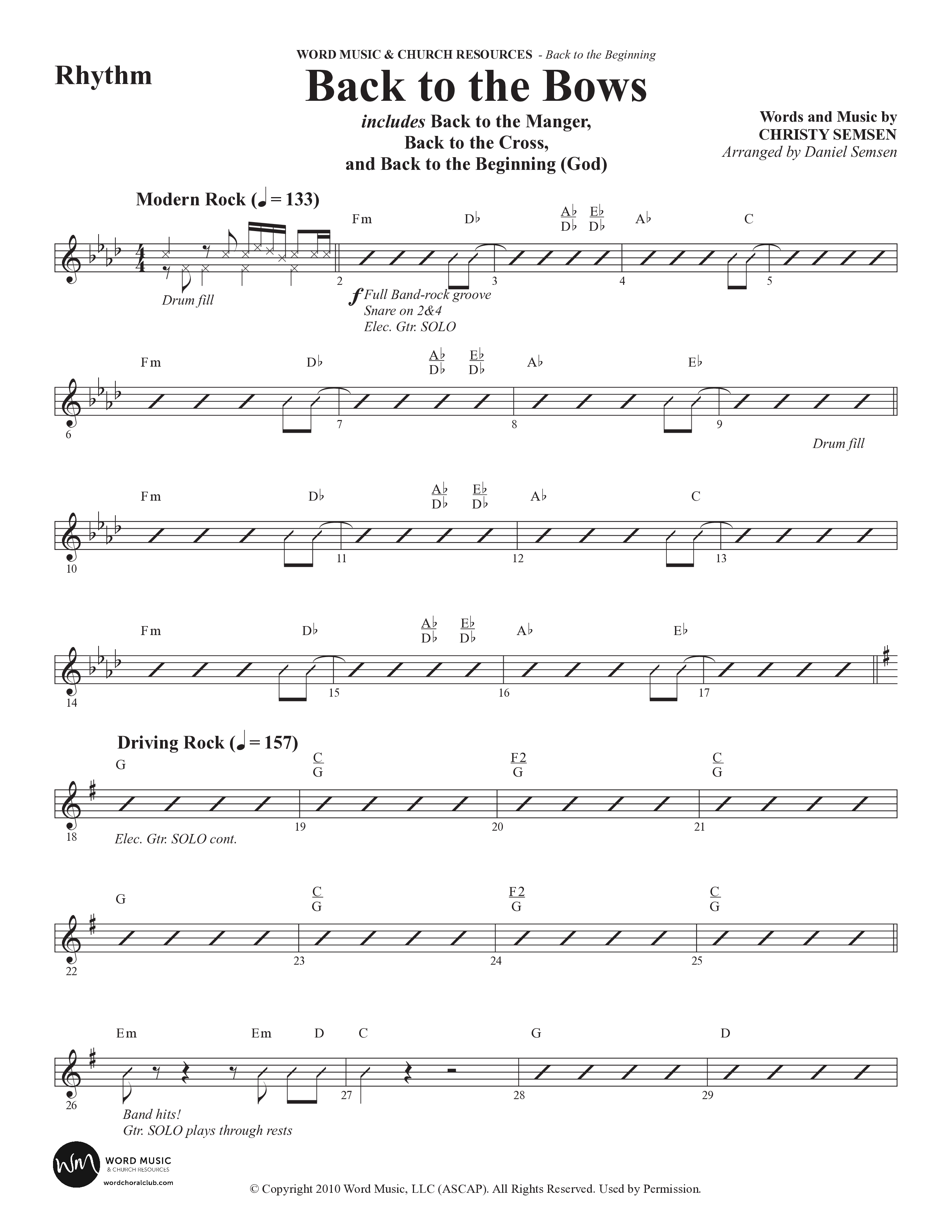 Back To The Beginning (9 Song Choral Collection) Song 9 (Rhythm) (Arr. Daniel Semsen)
