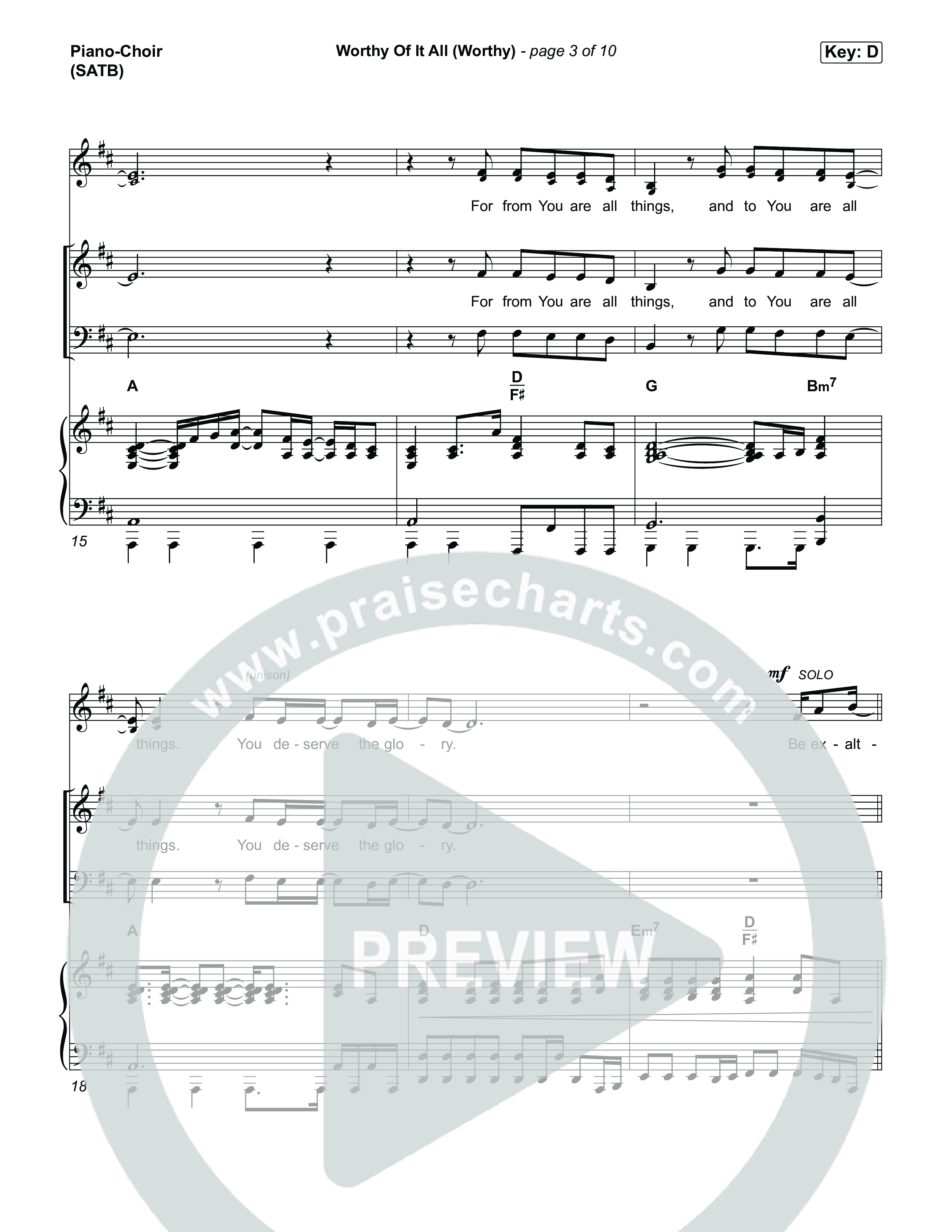 Worthy Of It All (Worthy) Piano/Vocal Pack (CeCe Winans / Cece Winans / Elevation Worship)