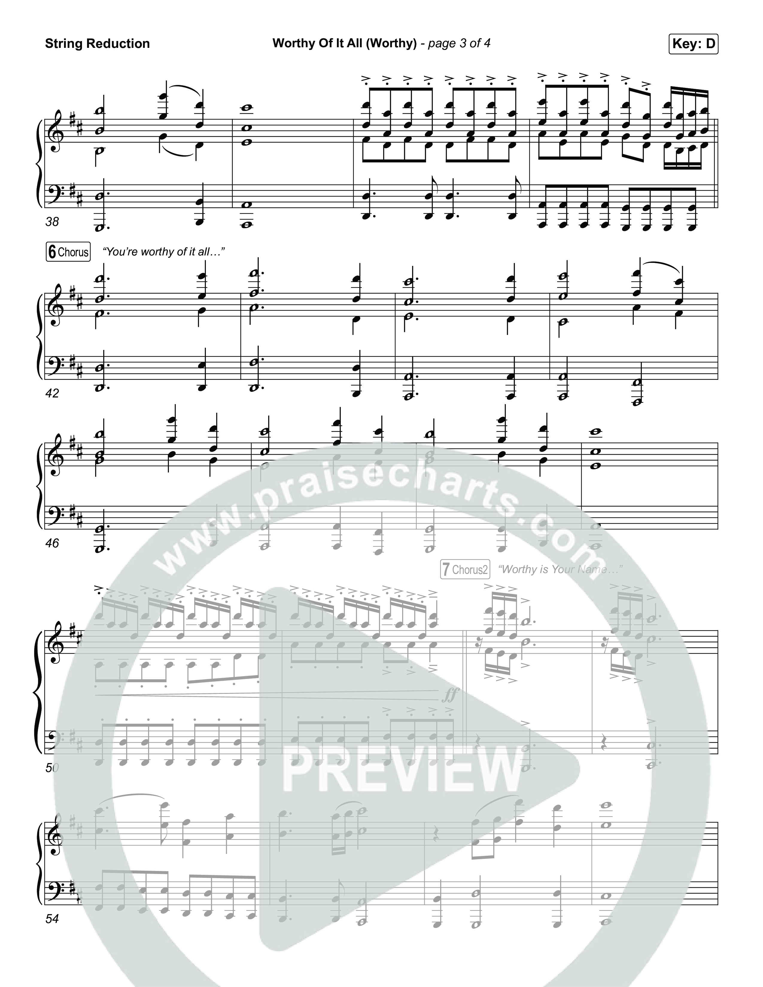 Worthy Of It All (Worthy) String Reduction (CeCe Winans / Cece Winans / Elevation Worship)