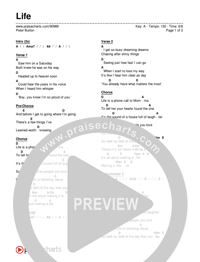 Life Chord Chart (Peter Burton)