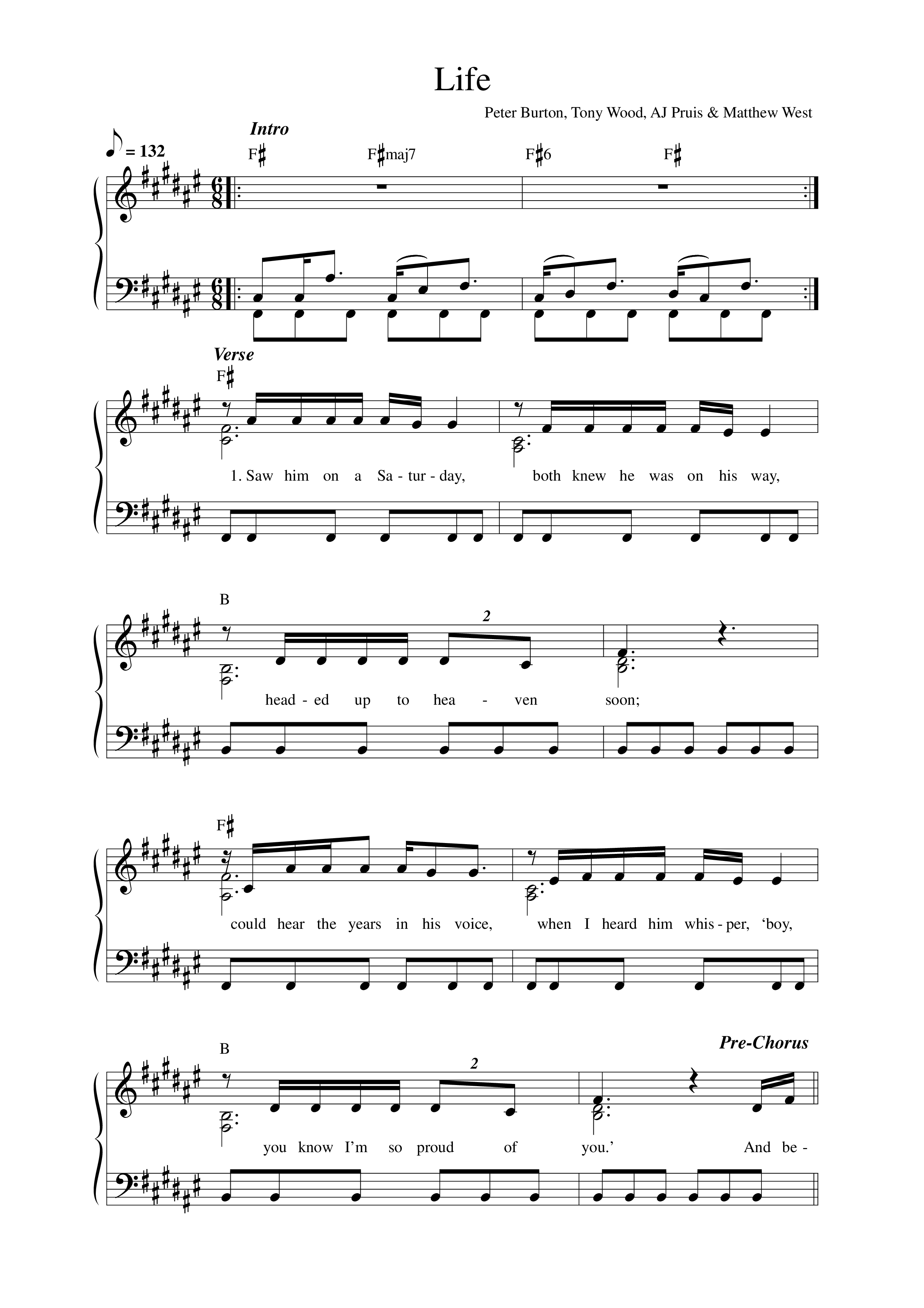 Life Lead Sheet Melody (Peter Burton)