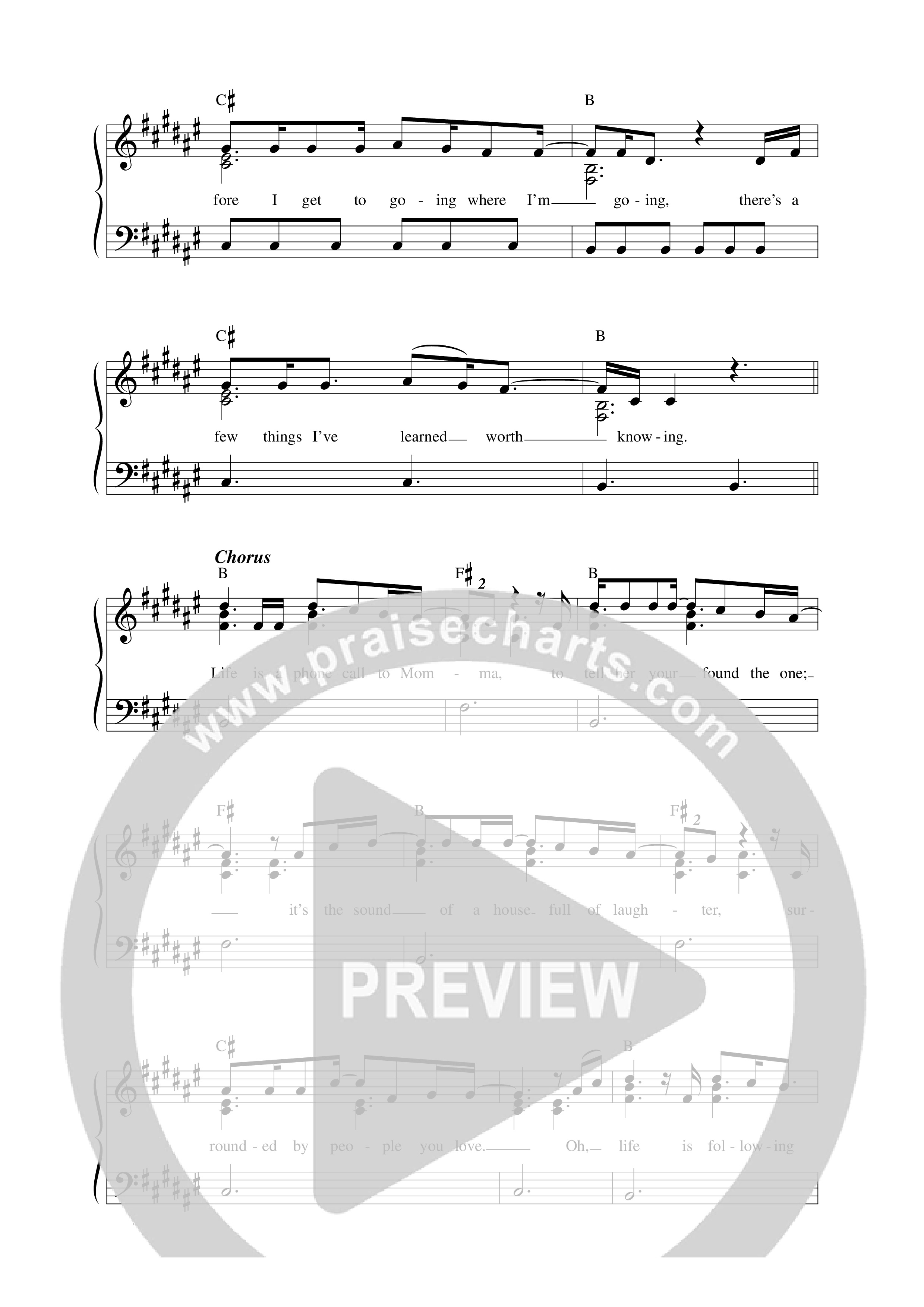 Life Lead Sheet Melody (Peter Burton)