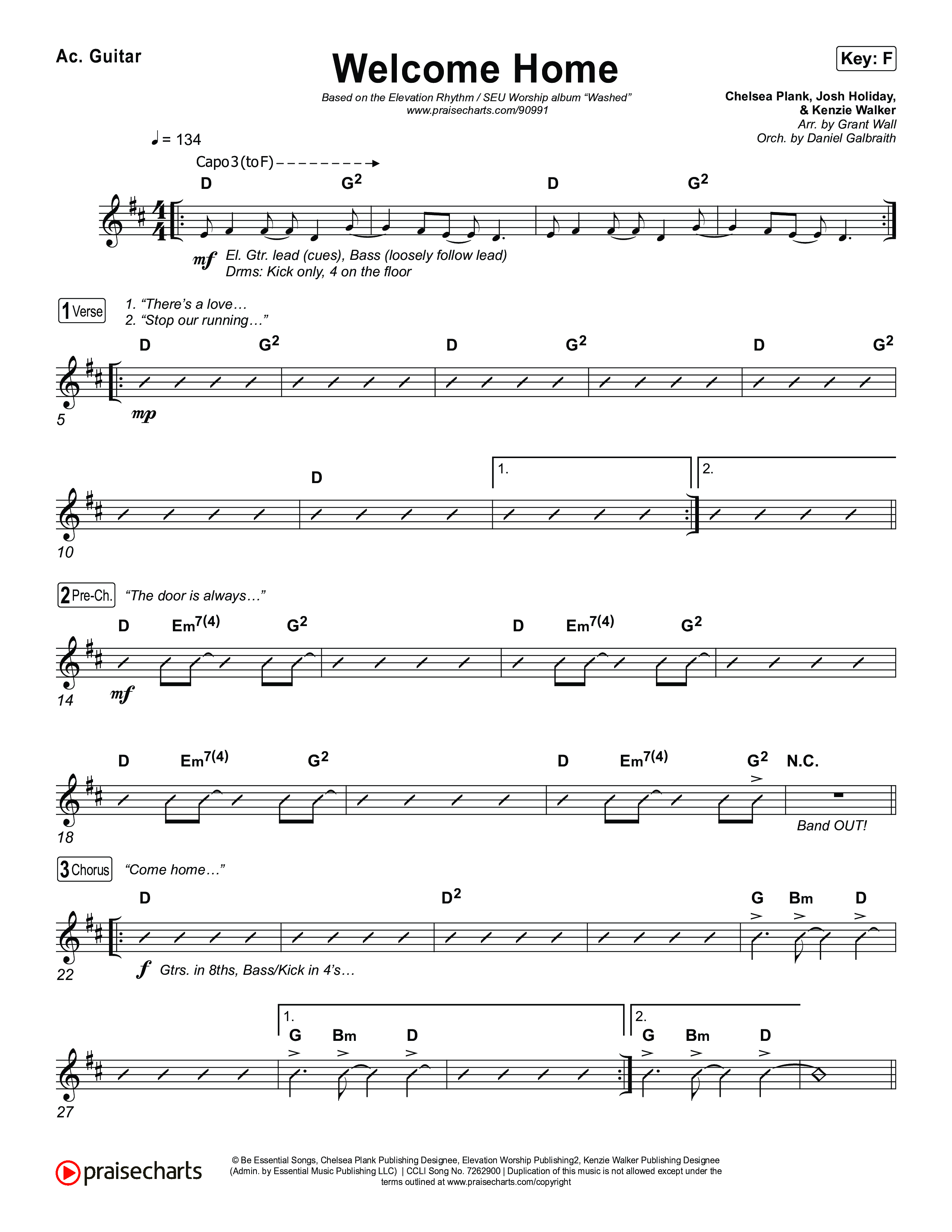 Welcome Home Acoustic Guitar (ELEVATION RHYTHM / SEU Worship)