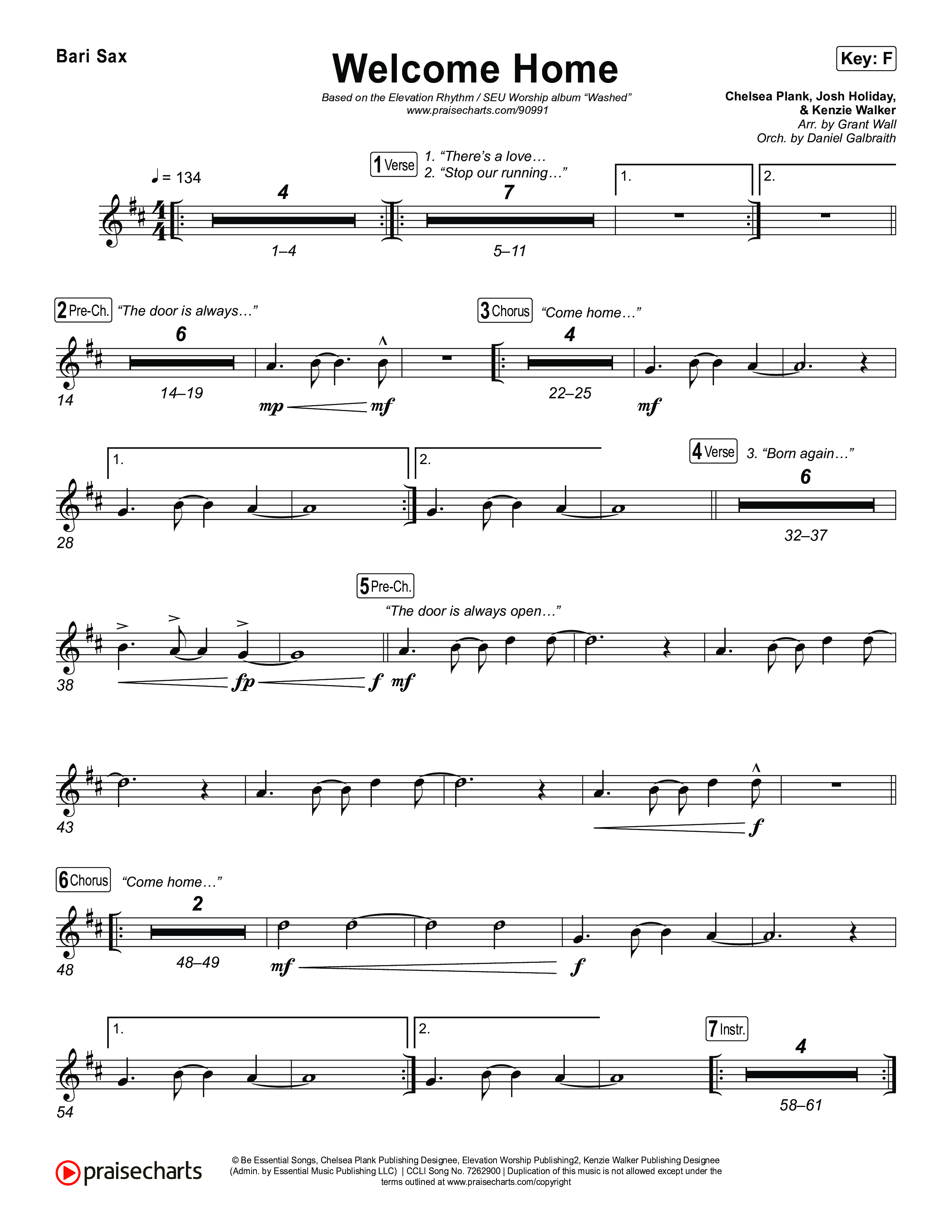 Welcome Home Bari Sax (ELEVATION RHYTHM / SEU Worship)