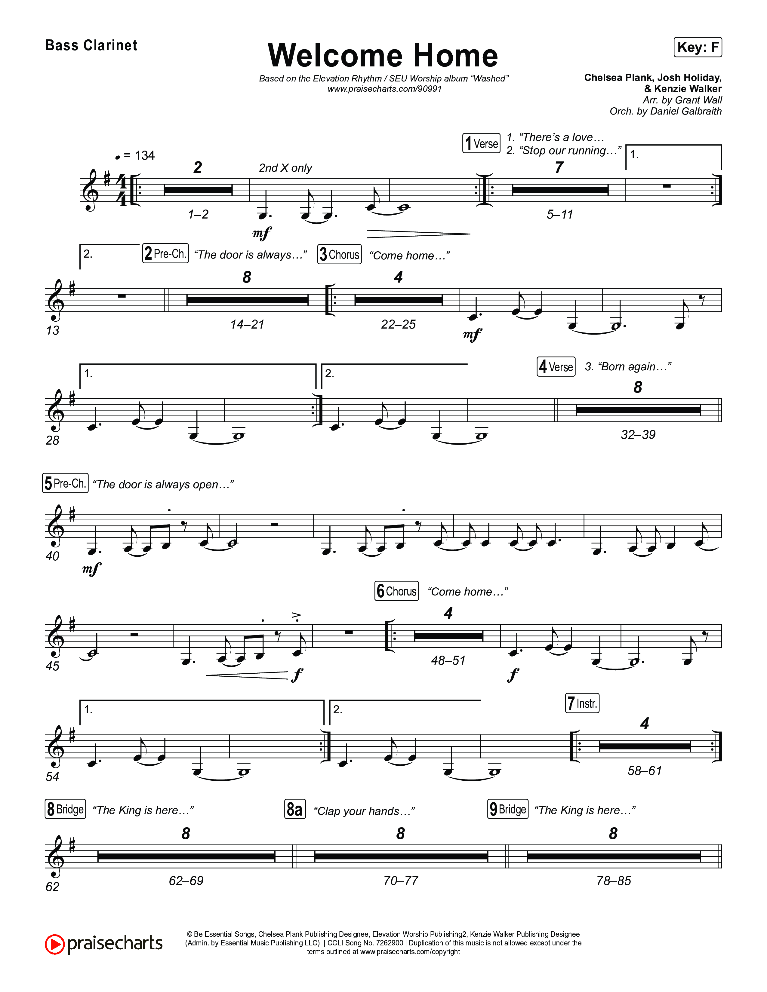 Welcome Home Bass Clarinet (ELEVATION RHYTHM / SEU Worship)