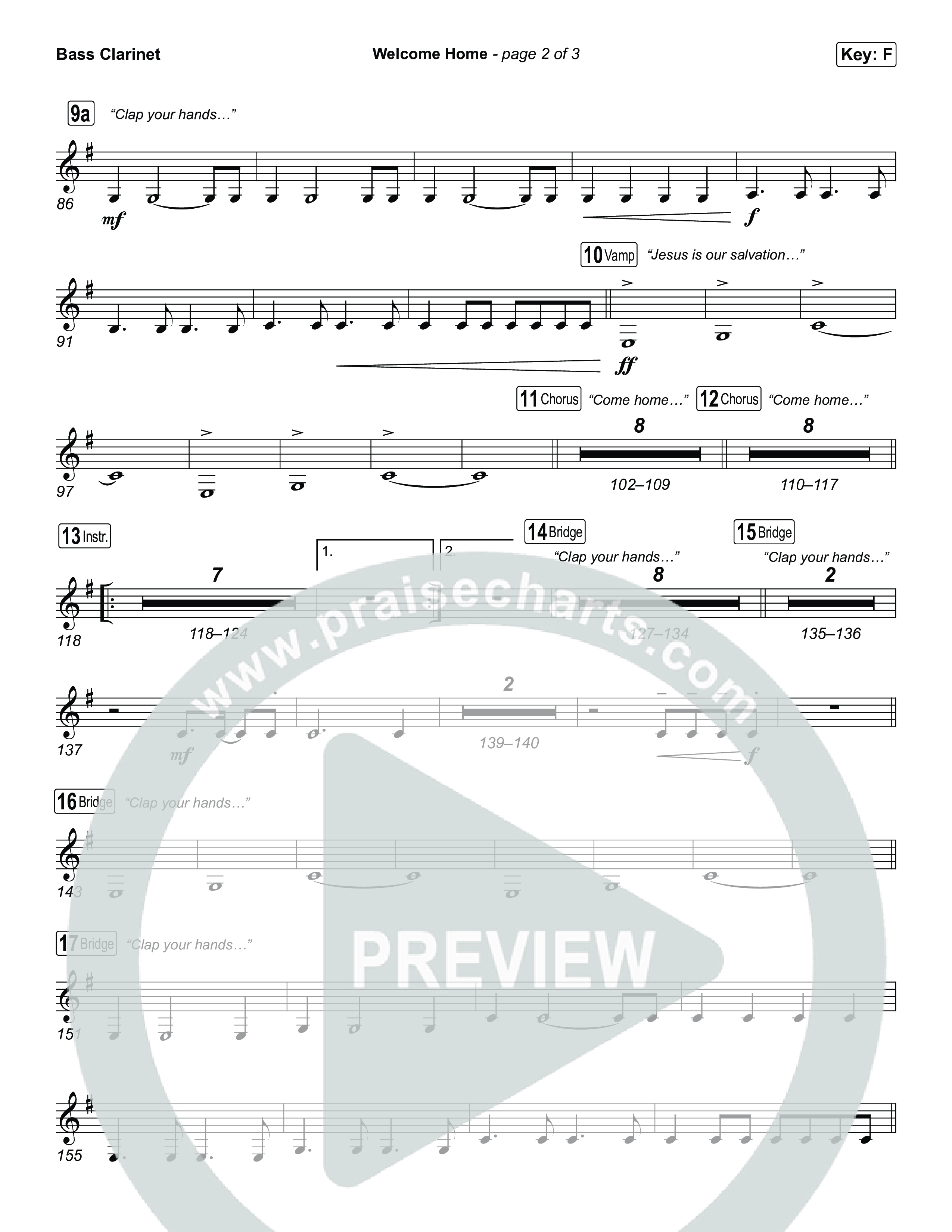 Welcome Home Bass Clarinet (ELEVATION RHYTHM / SEU Worship)