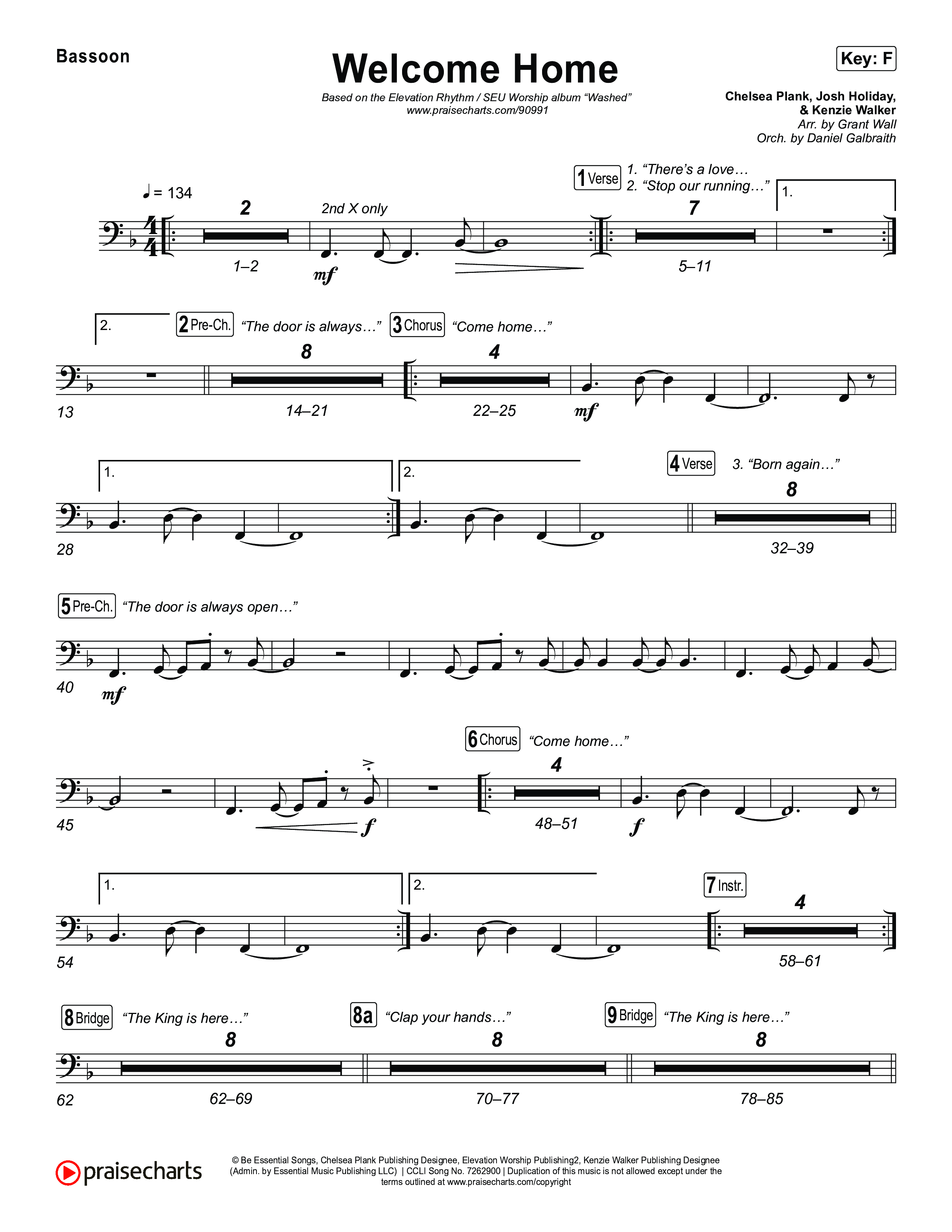 Welcome Home Bassoon (ELEVATION RHYTHM / SEU Worship)
