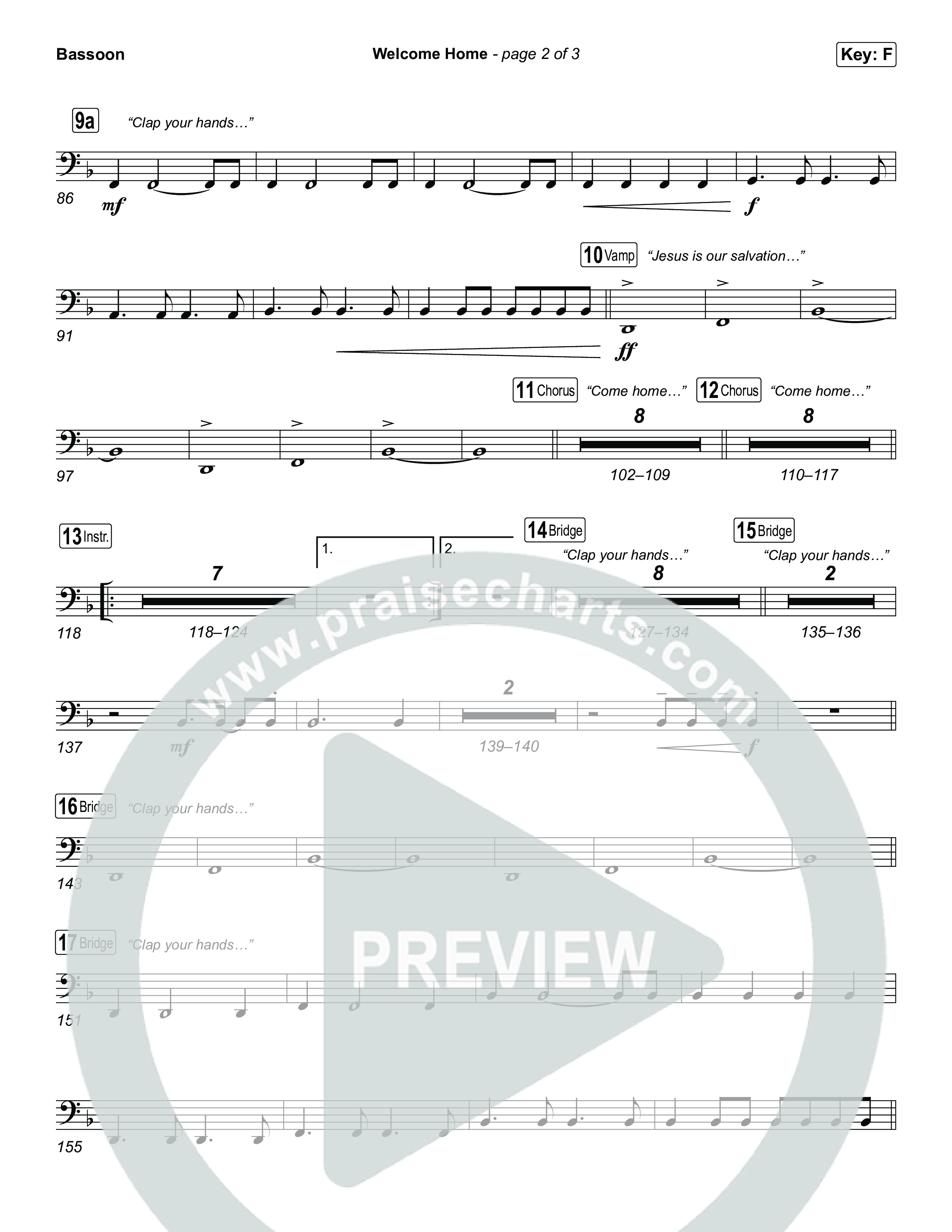 Welcome Home Bassoon (ELEVATION RHYTHM / SEU Worship)