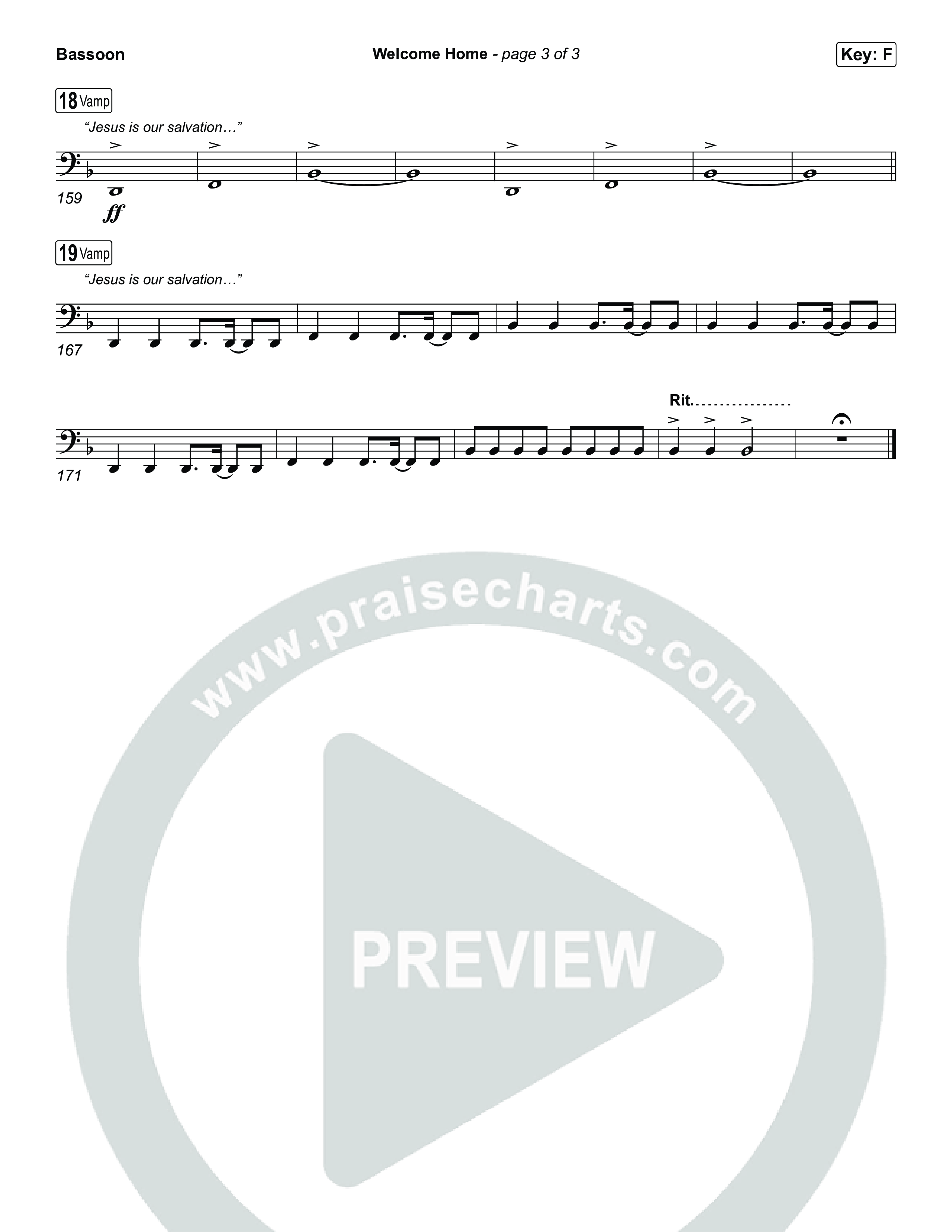 Welcome Home Bassoon (ELEVATION RHYTHM / SEU Worship)