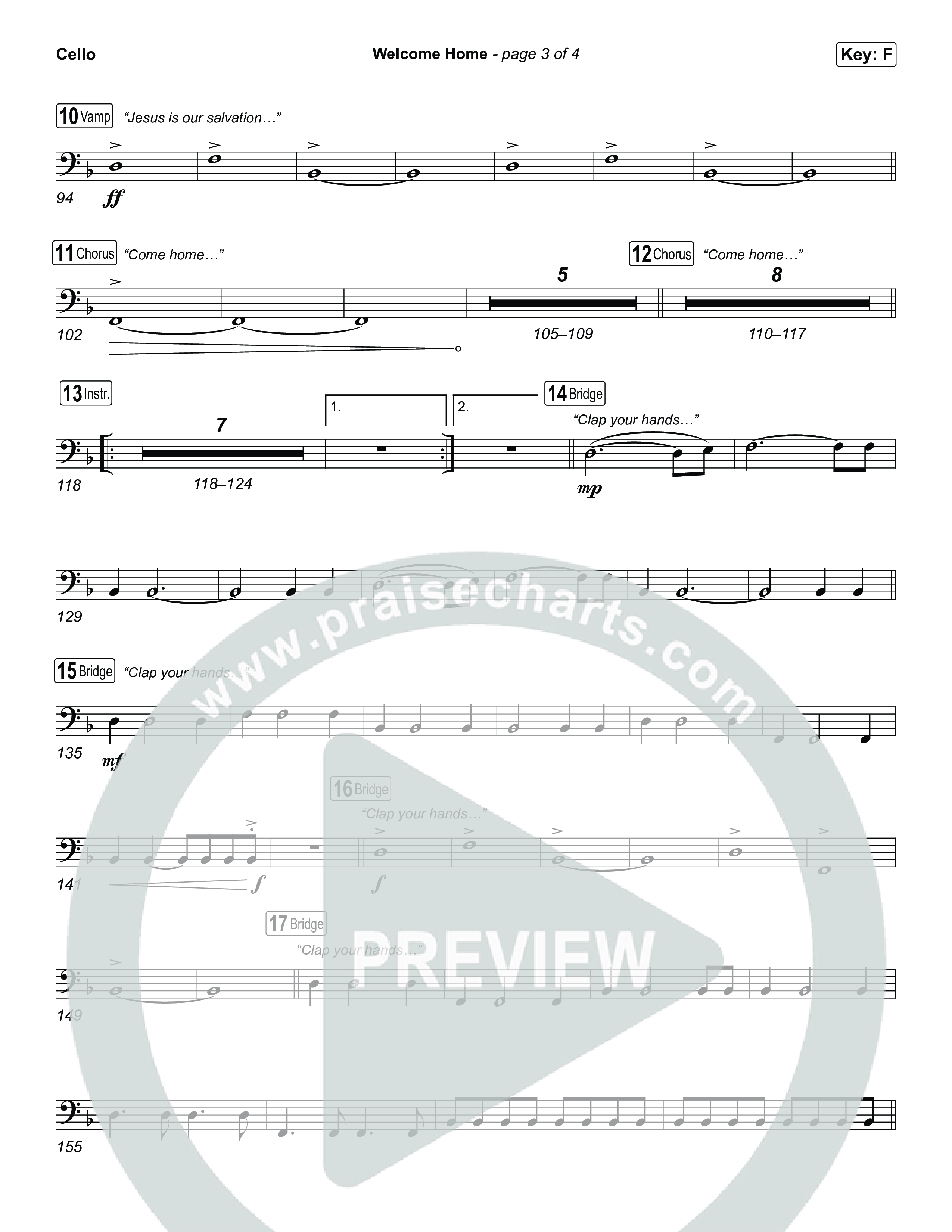 Welcome Home Cello (ELEVATION RHYTHM / SEU Worship)