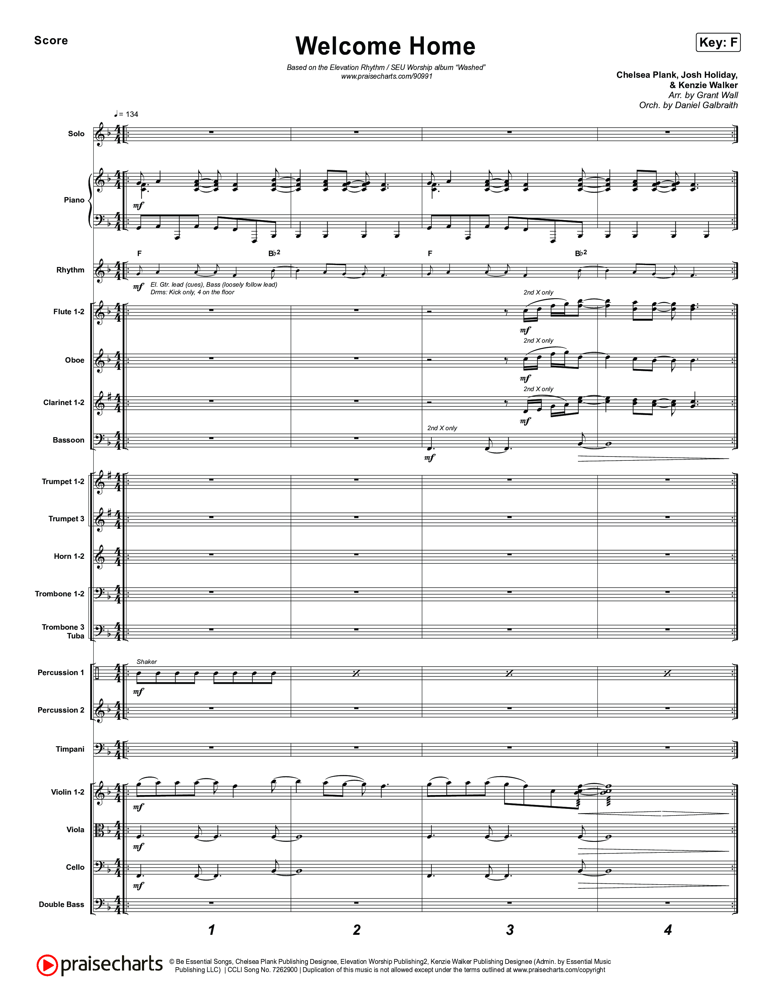 Welcome Home Orchestration (ELEVATION RHYTHM / SEU Worship)
