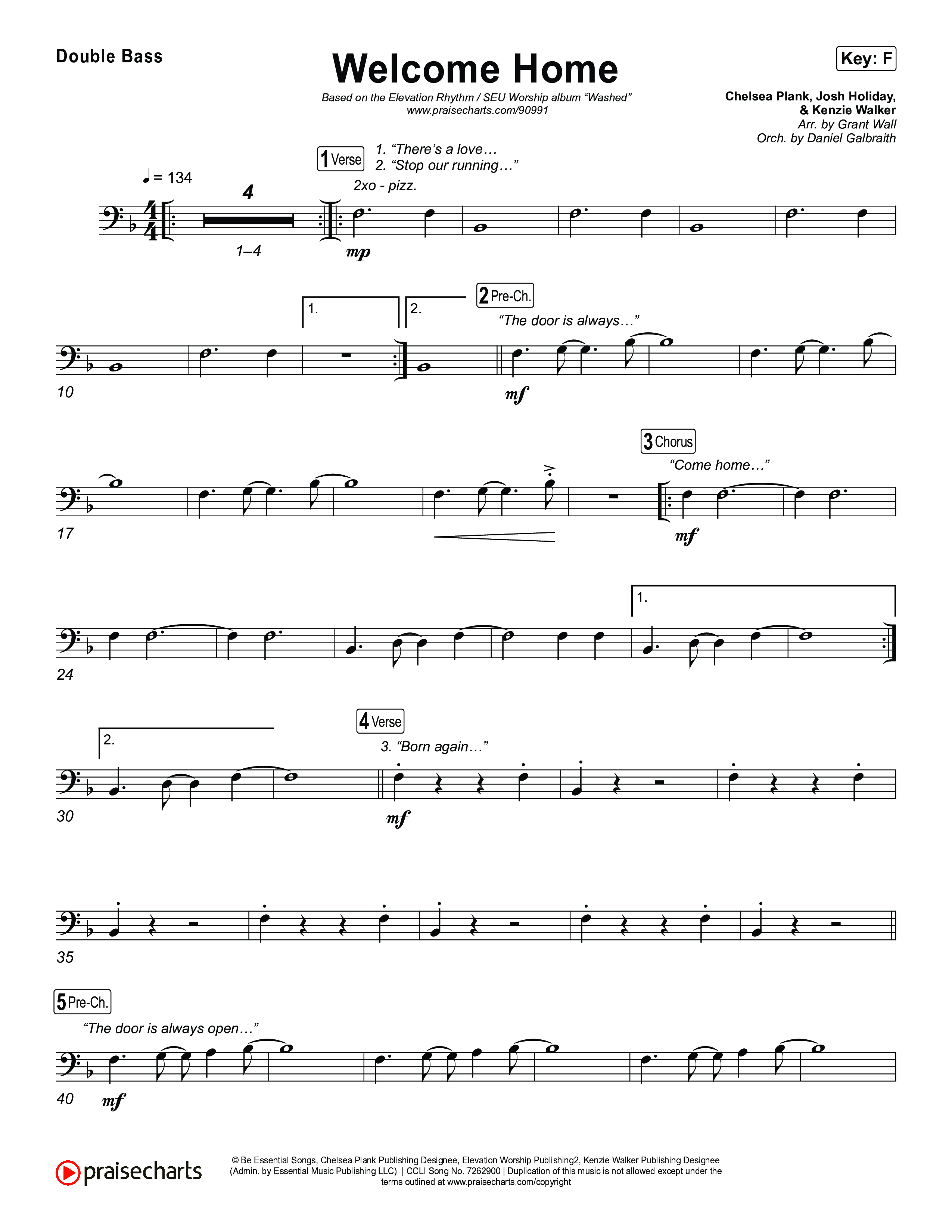 Welcome Home String Bass (ELEVATION RHYTHM / SEU Worship)