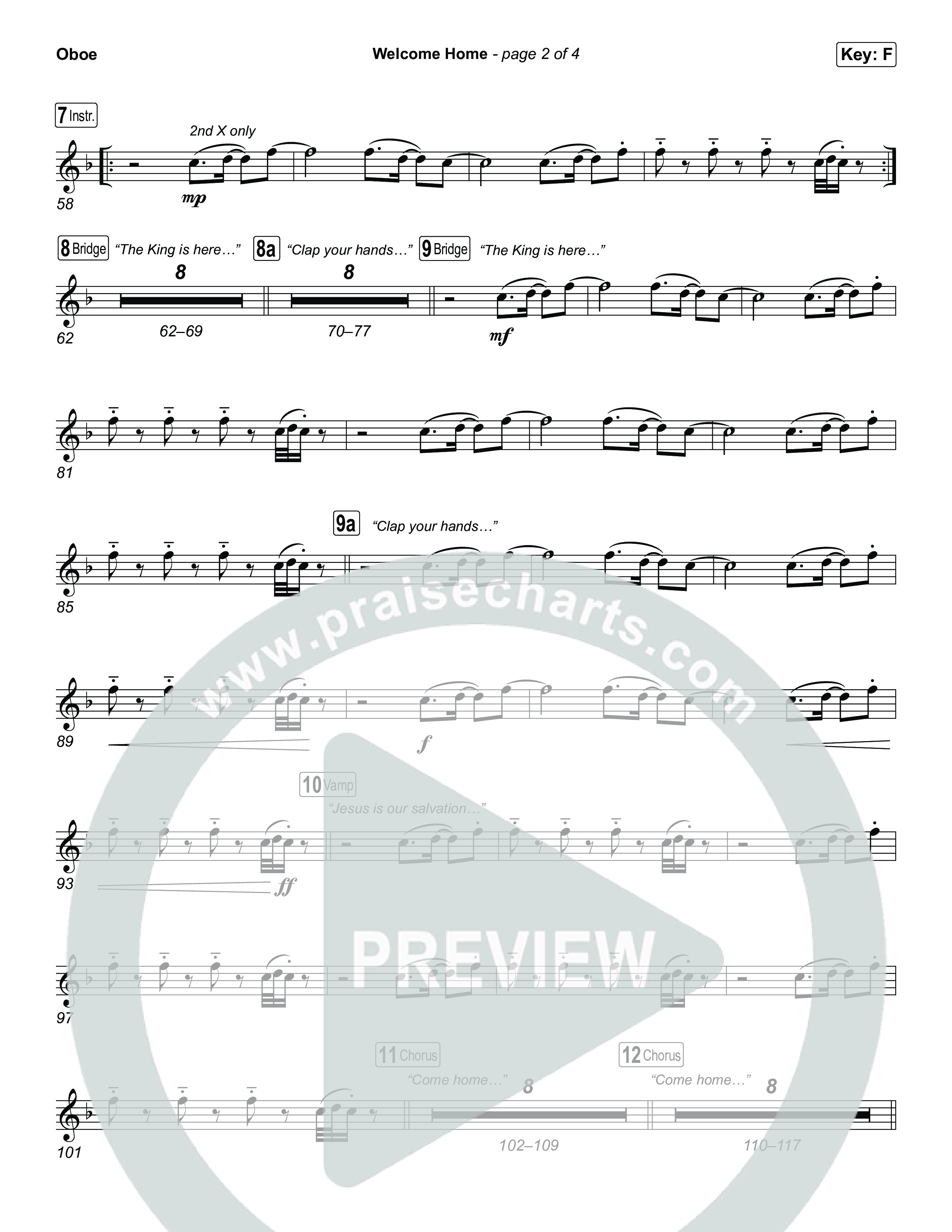 Welcome Home Oboe (ELEVATION RHYTHM / SEU Worship)