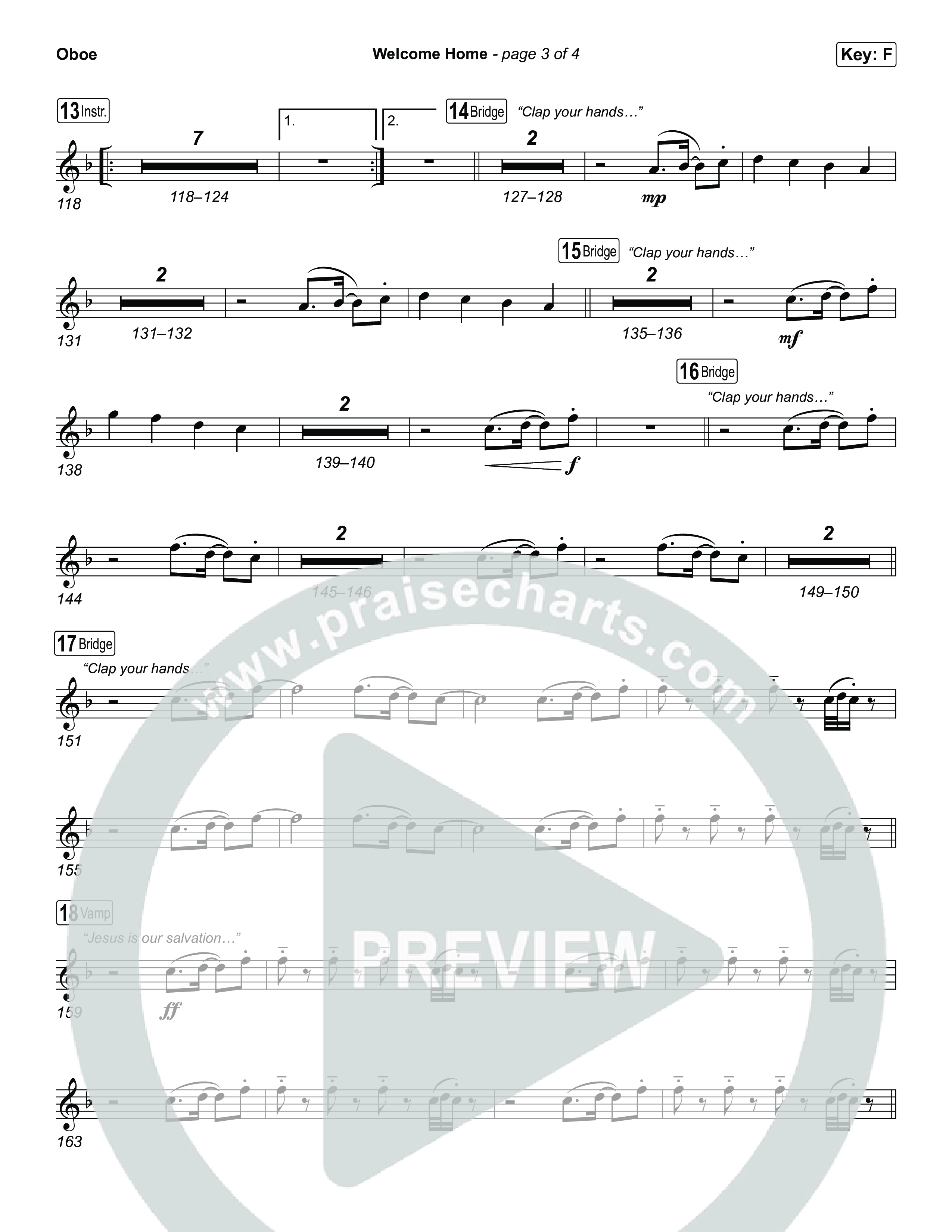 Welcome Home Oboe (ELEVATION RHYTHM / SEU Worship)