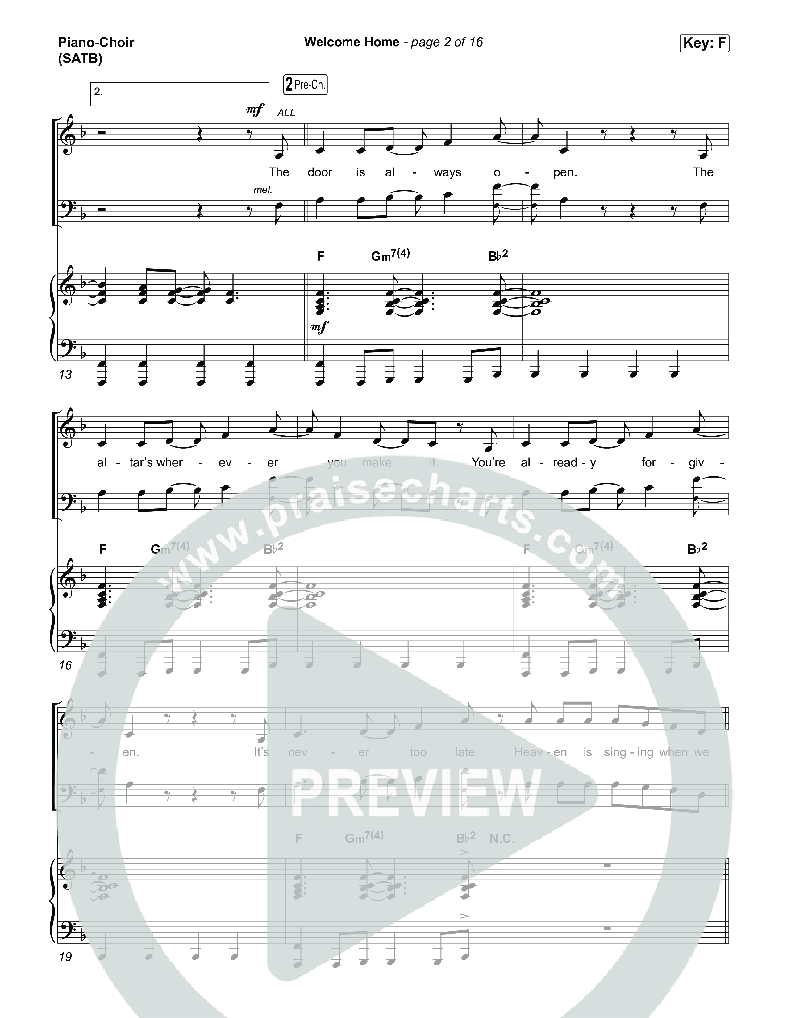 Welcome Home Piano/Vocal Pack (ELEVATION RHYTHM / SEU Worship)