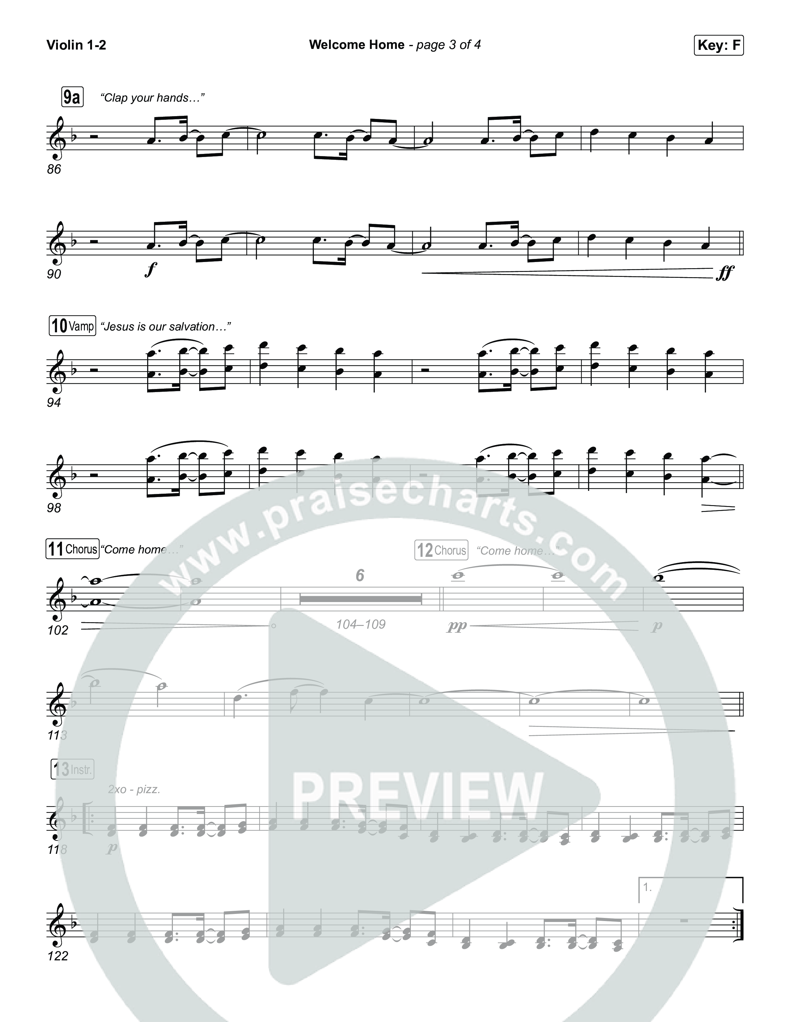 Welcome Home String Pack (ELEVATION RHYTHM / SEU Worship)