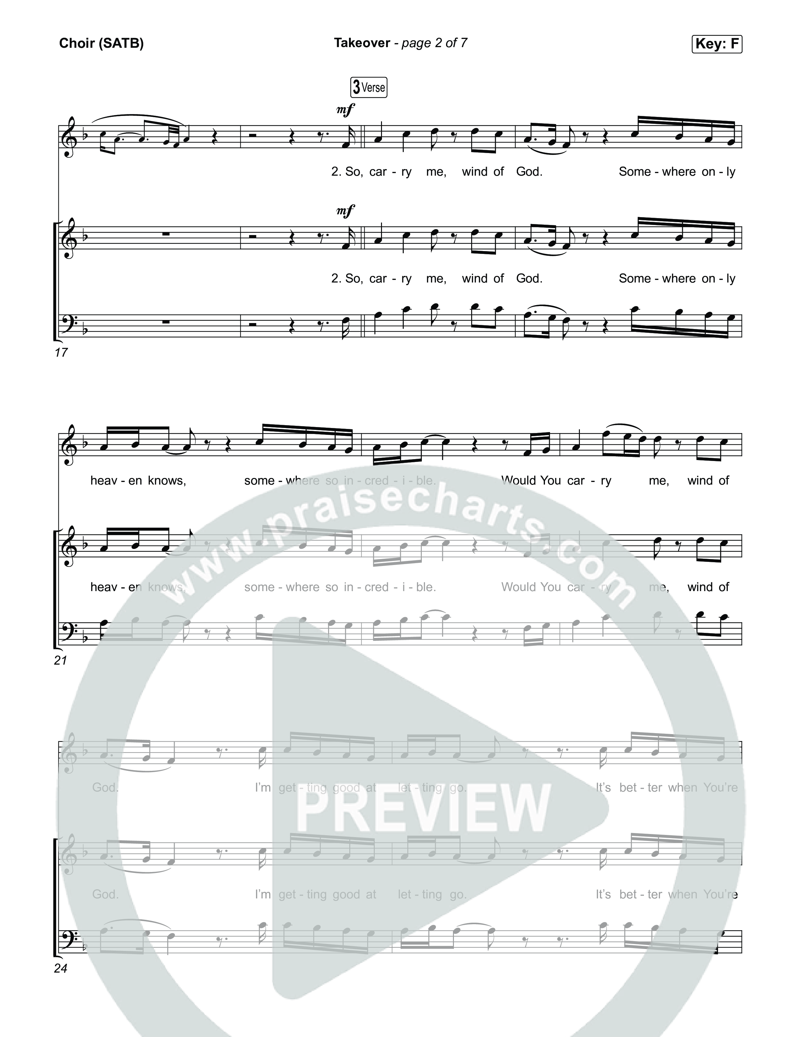 Takeover Choir Sheet (SATB) (ELEVATION RHYTHM / Jonathan Stamper)