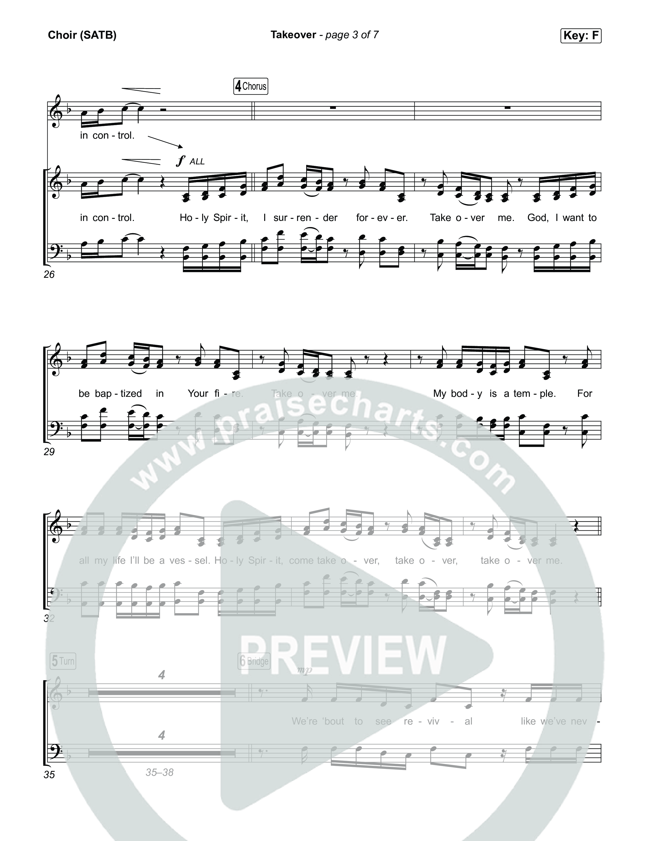 Takeover Choir Sheet (SATB) (ELEVATION RHYTHM / Jonathan Stamper)