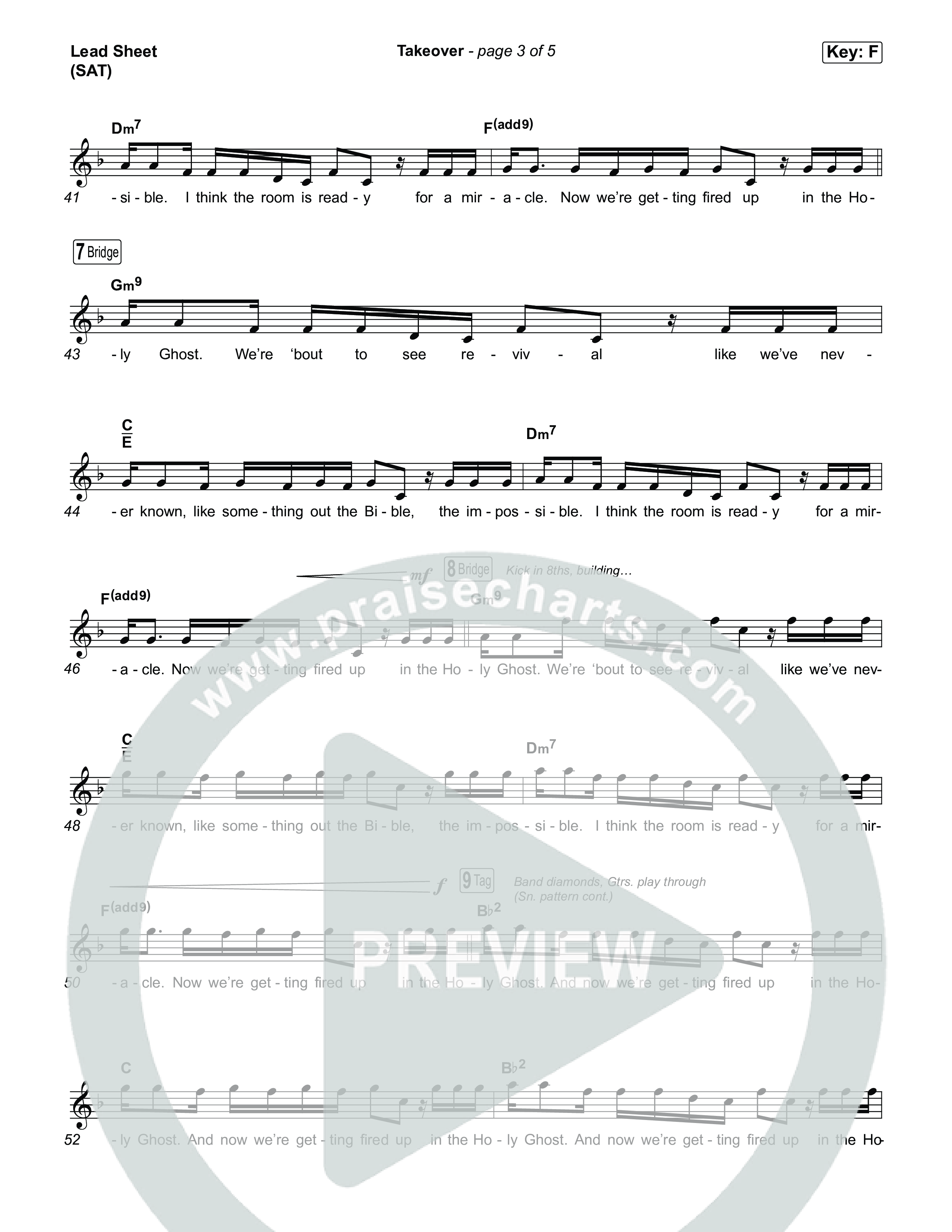 Takeover Lead Sheet (SAT) (ELEVATION RHYTHM / Jonathan Stamper)
