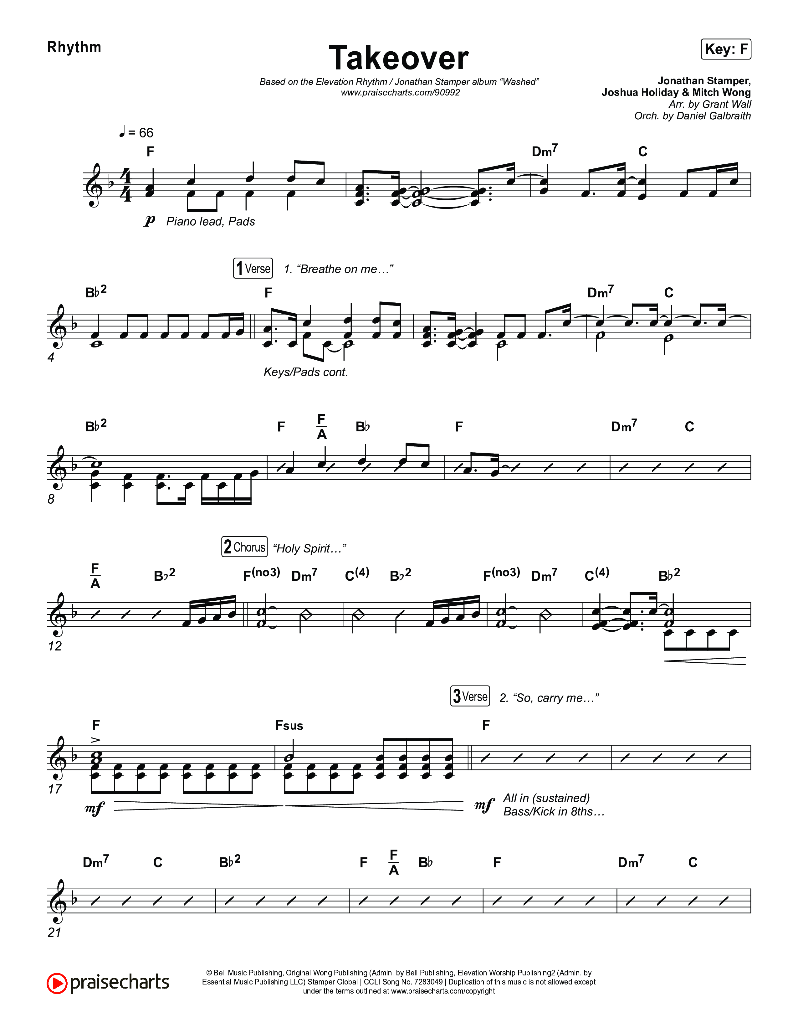 Takeover Rhythm Chart (ELEVATION RHYTHM / Jonathan Stamper)