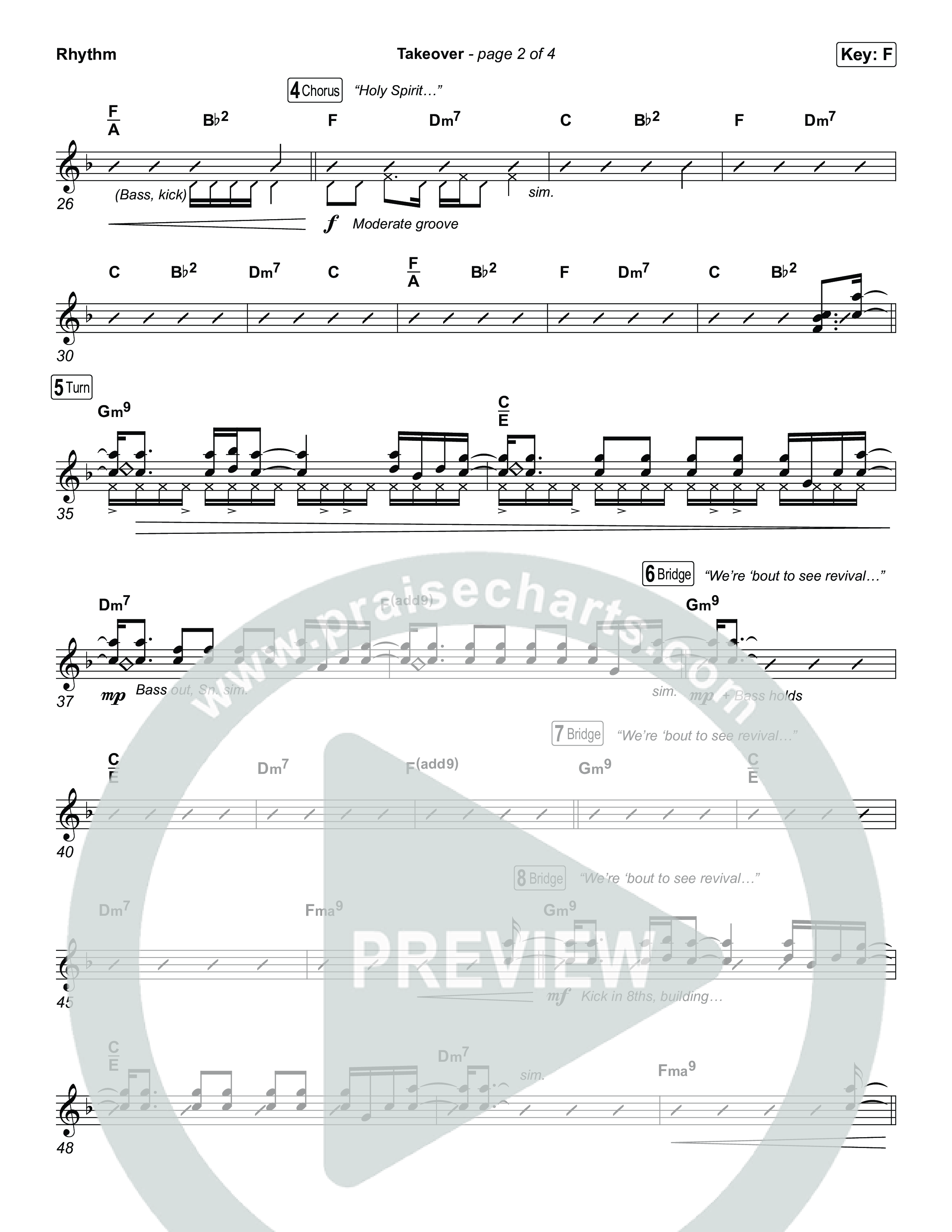 Takeover Rhythm Chart (ELEVATION RHYTHM / Jonathan Stamper)