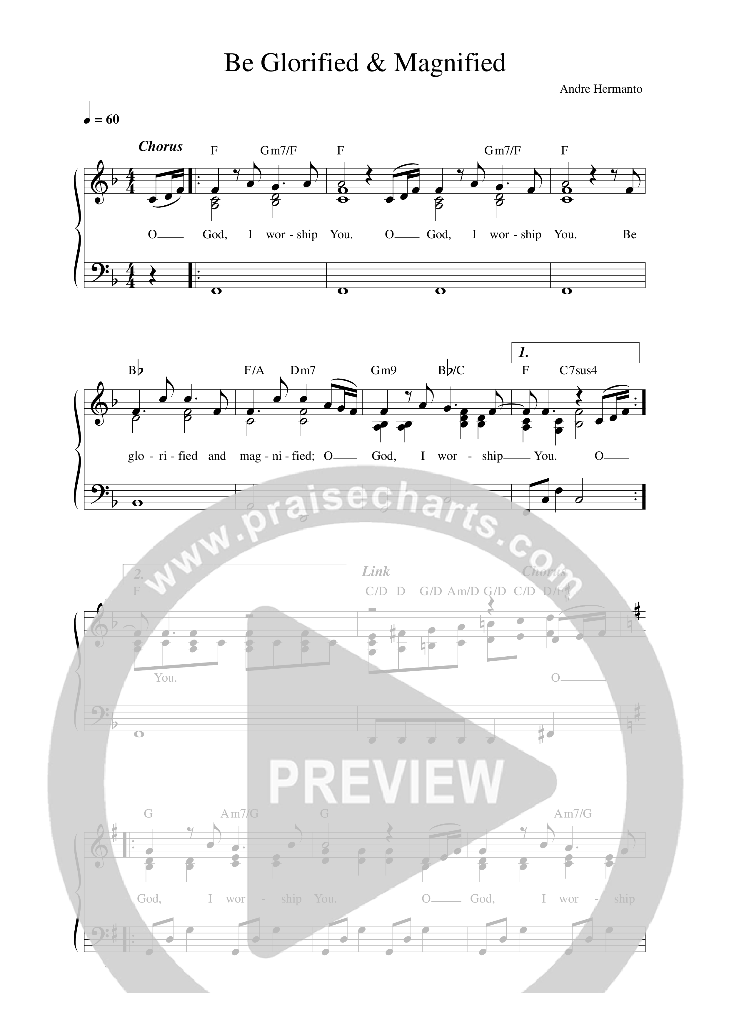 Be Glorified and Magnified Lead Sheet Melody (REVERE)