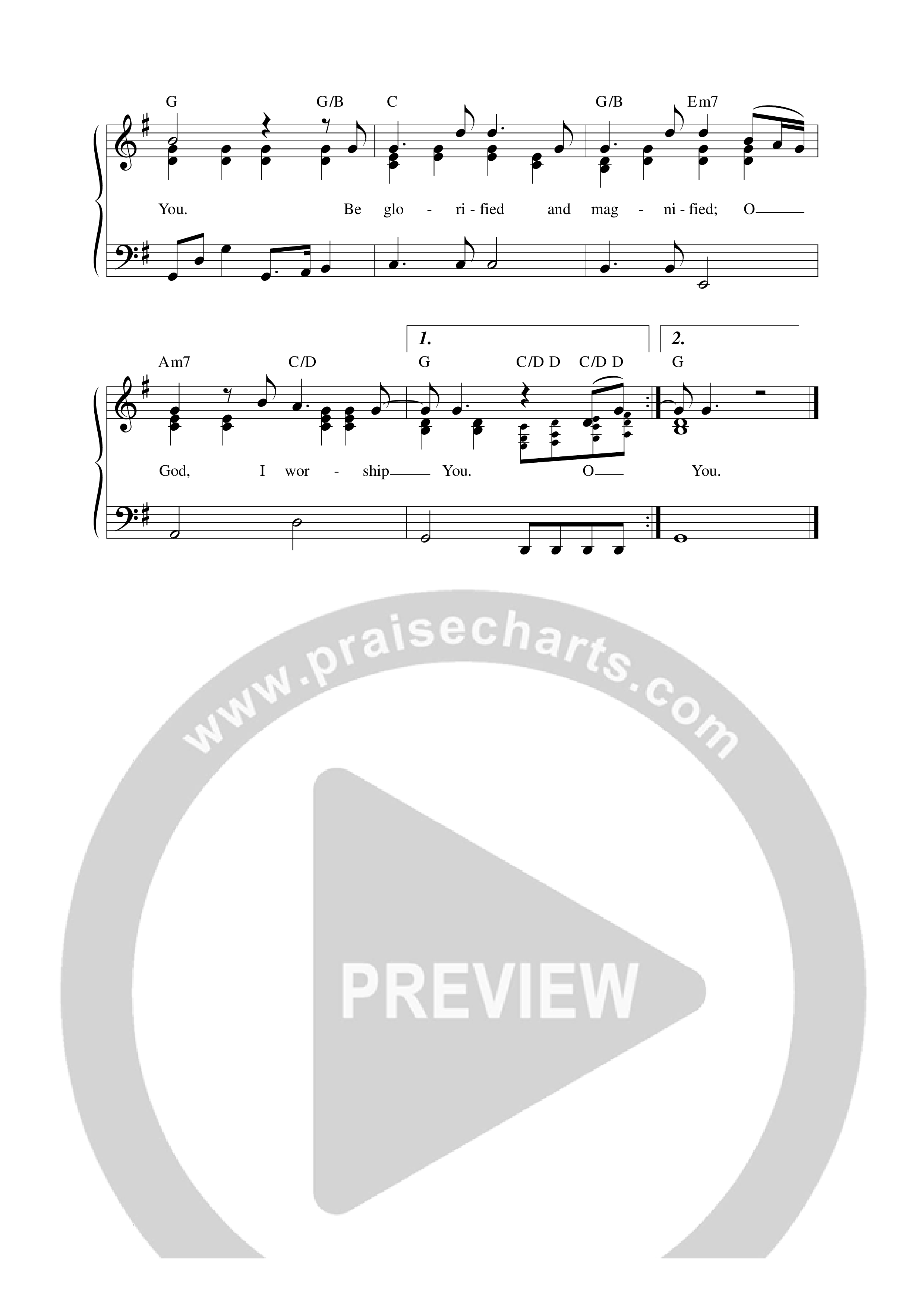 Be Glorified and Magnified Lead Sheet Melody (REVERE)