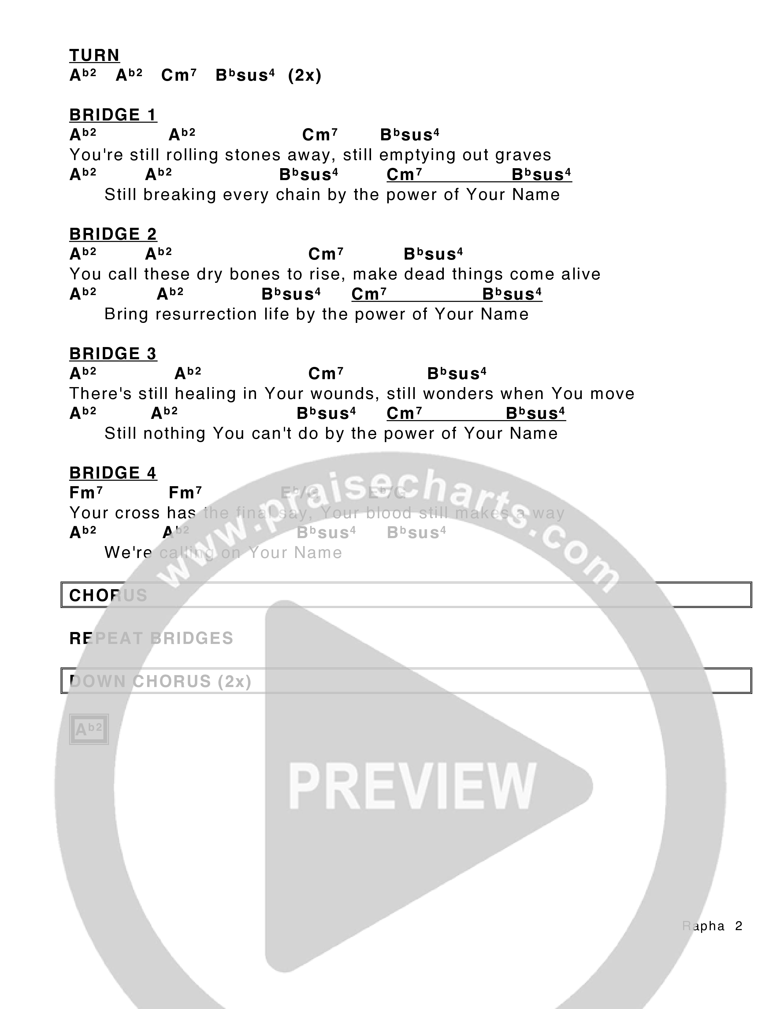 Rapha Chord Chart (Victory House Worship)