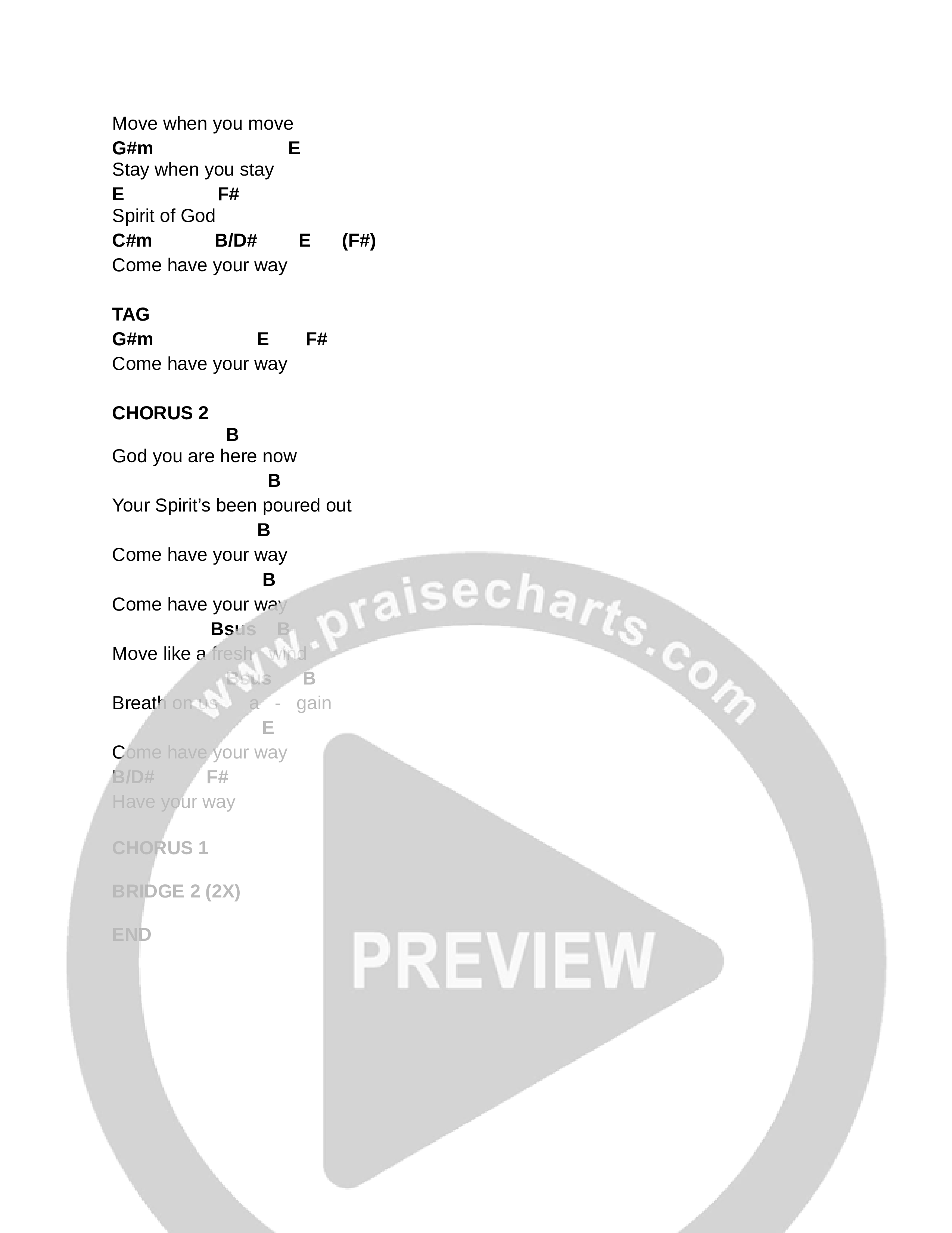 Come Have Your Way (Live) Chord Chart (CCV Music)