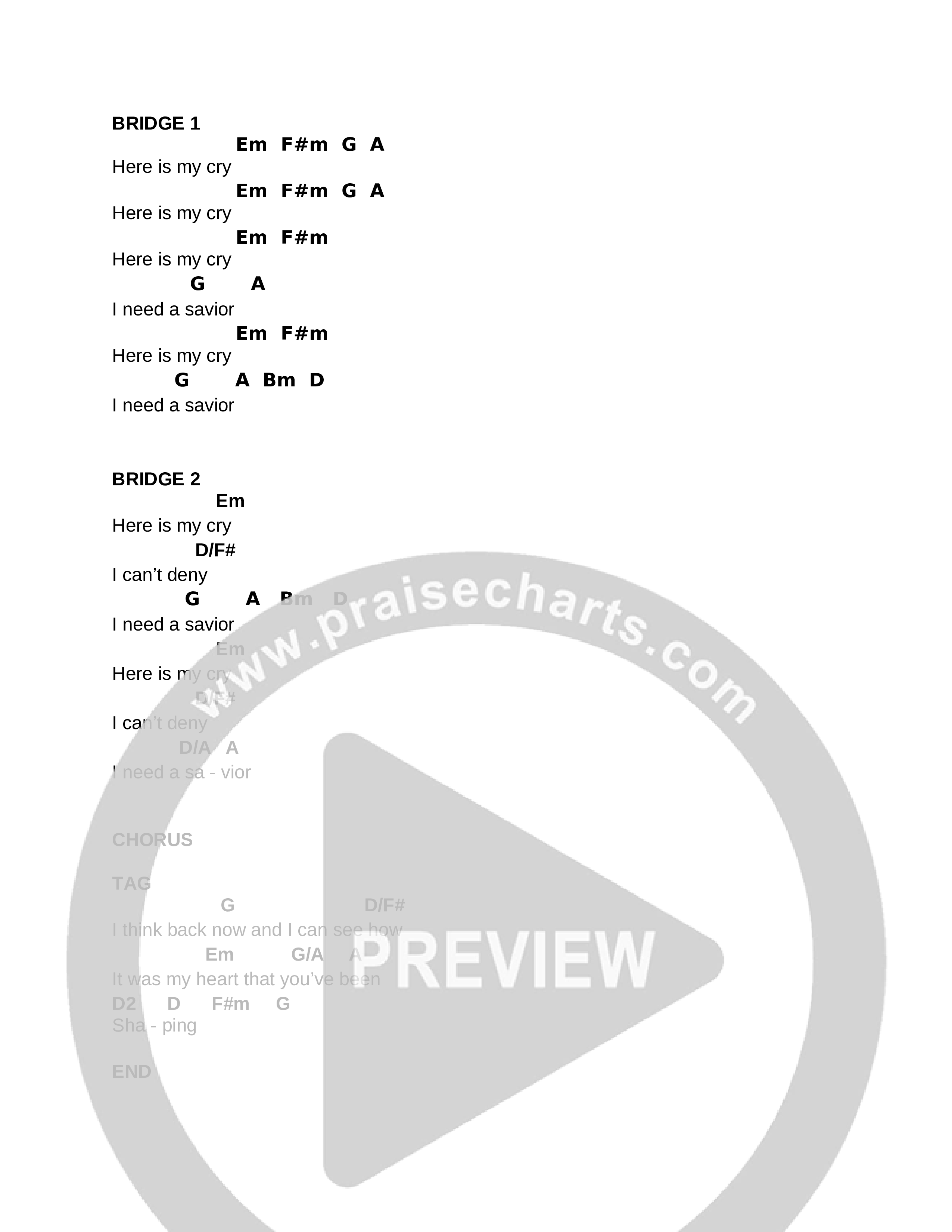 The Potter (Lord Have My Life) (Live) Chord Chart (CCV Music)