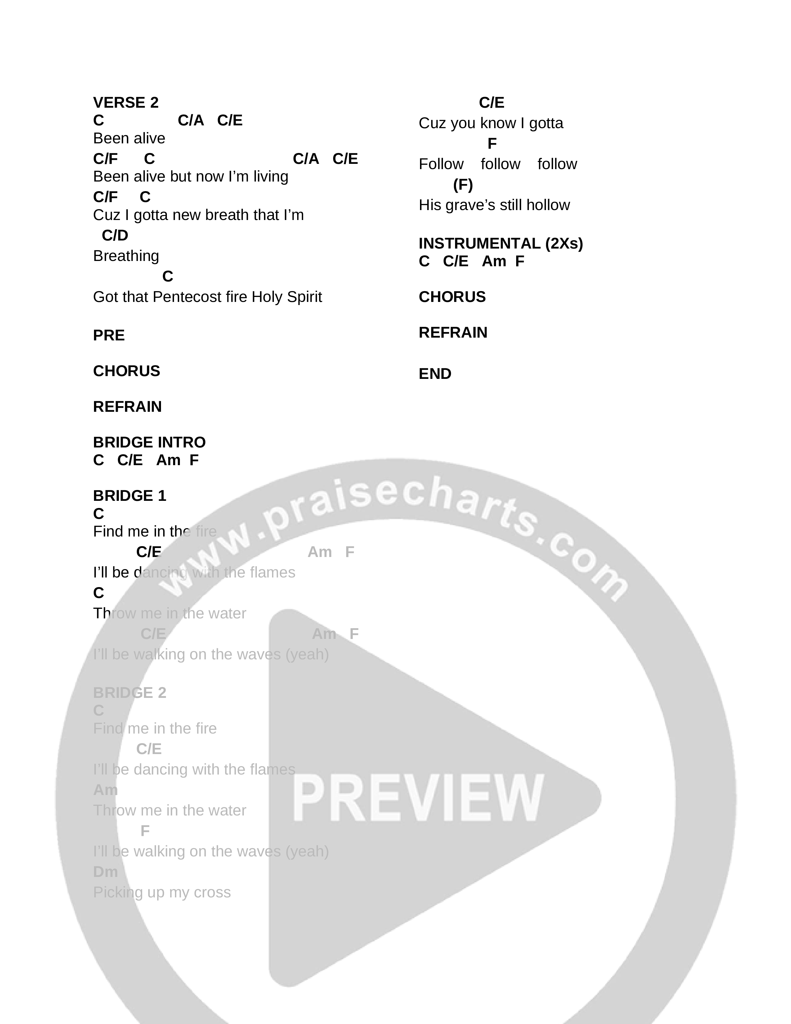Hollow (Live) Chord Chart (CCV Music)