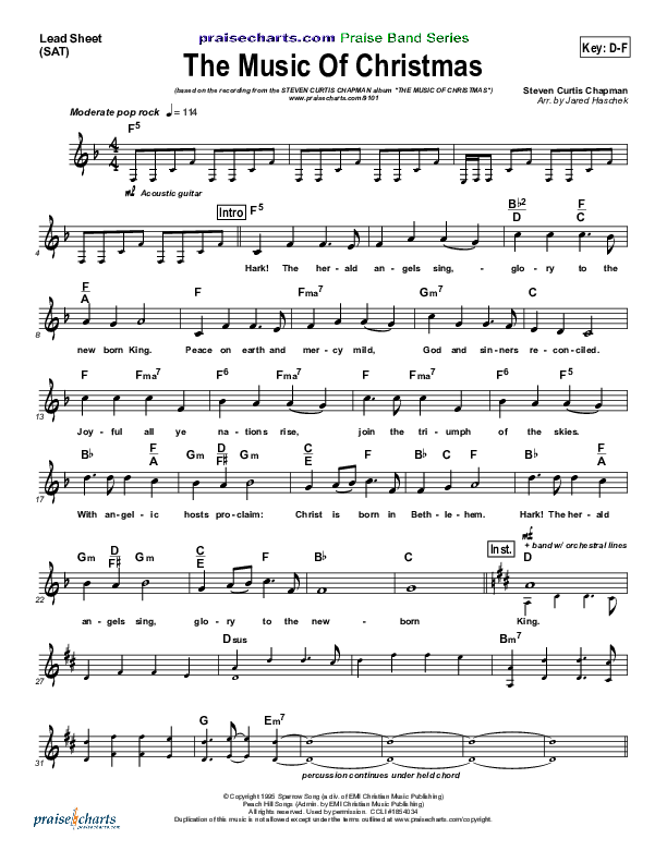 The Music Of Christmas Lead (SAT) (Steven Curtis Chapman)