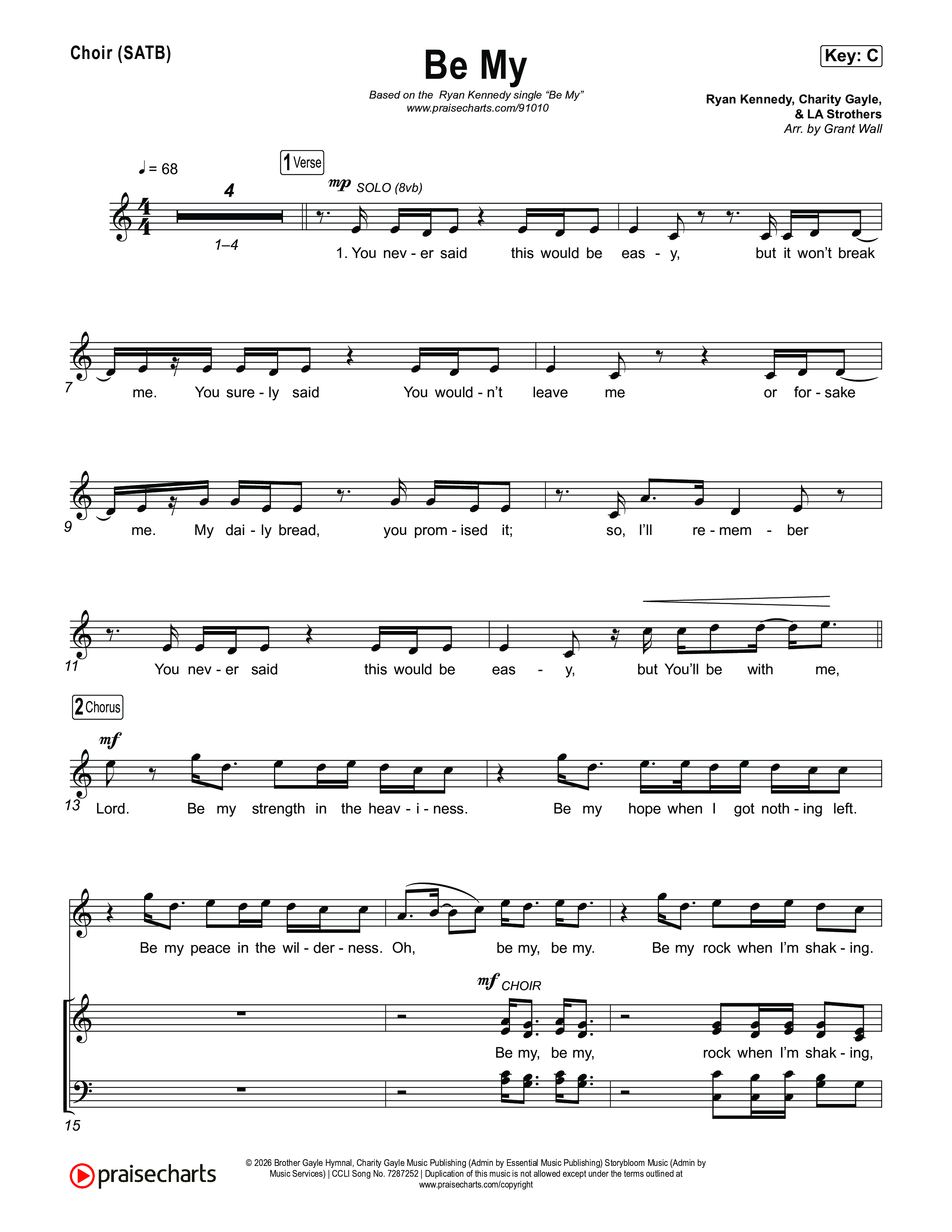 Be My Choir Sheet (SATB) (Ryan Kennedy)