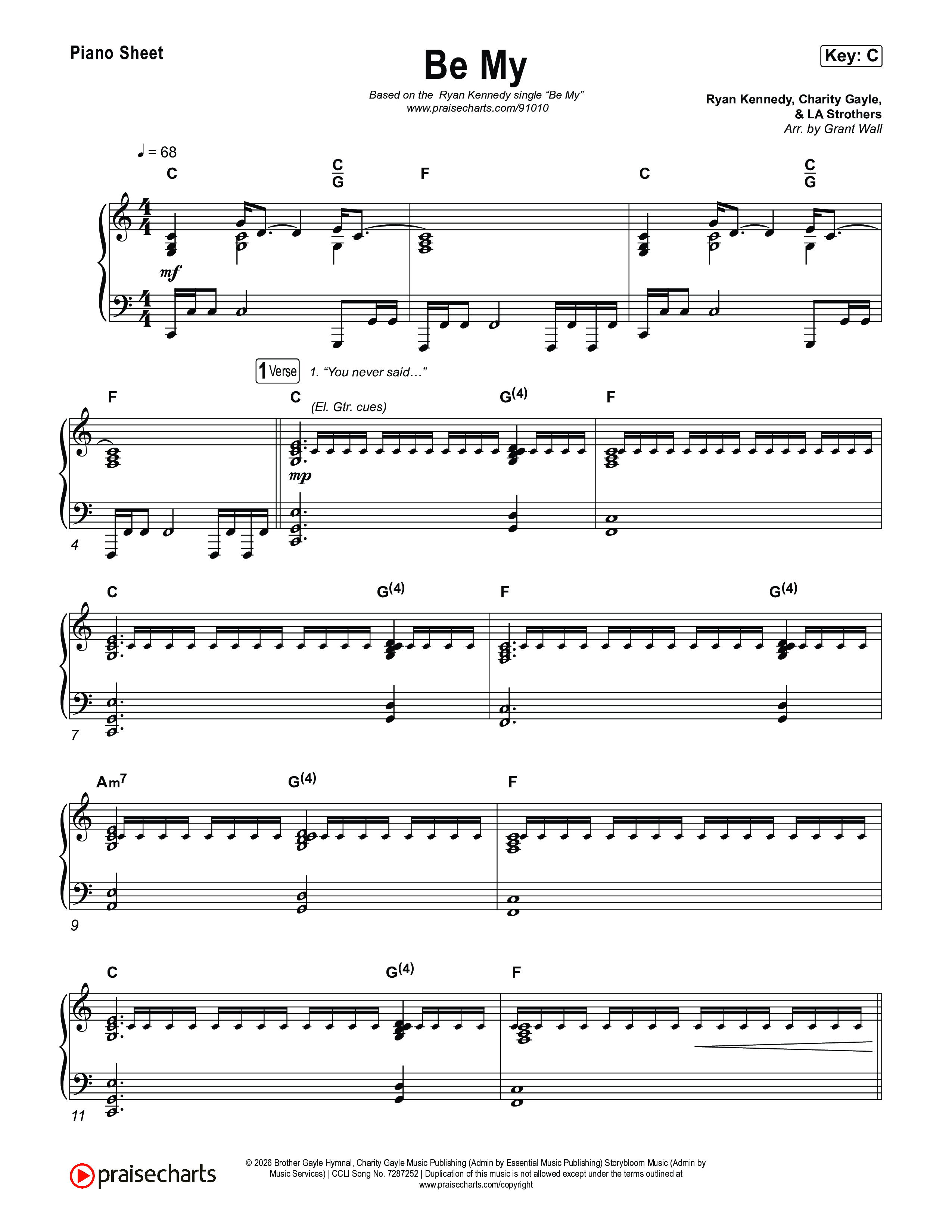 Be My Piano Sheet (Ryan Kennedy)
