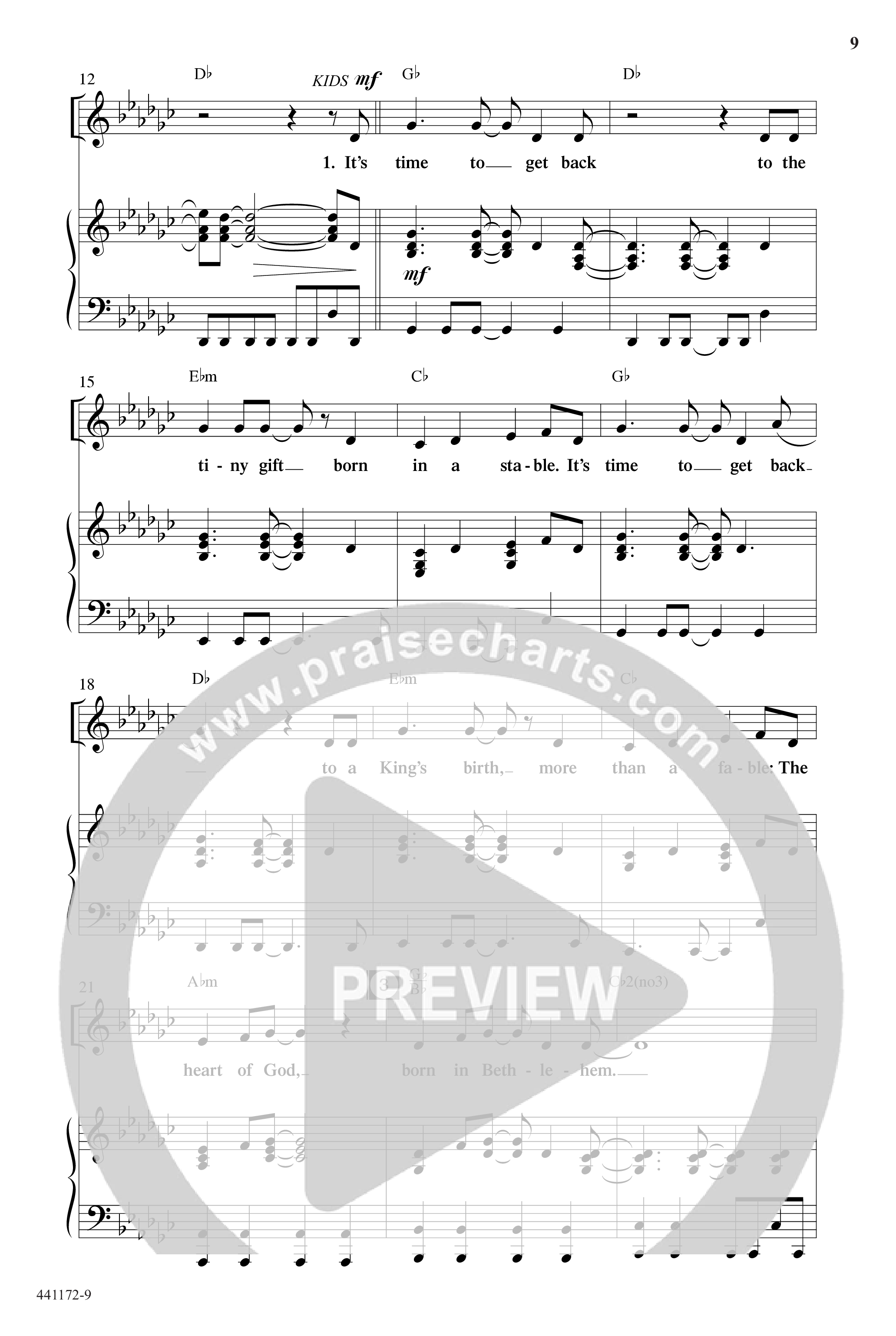 Back To The Manger (10 Song Choral Collection) Song 1 (Piano SATB) ()