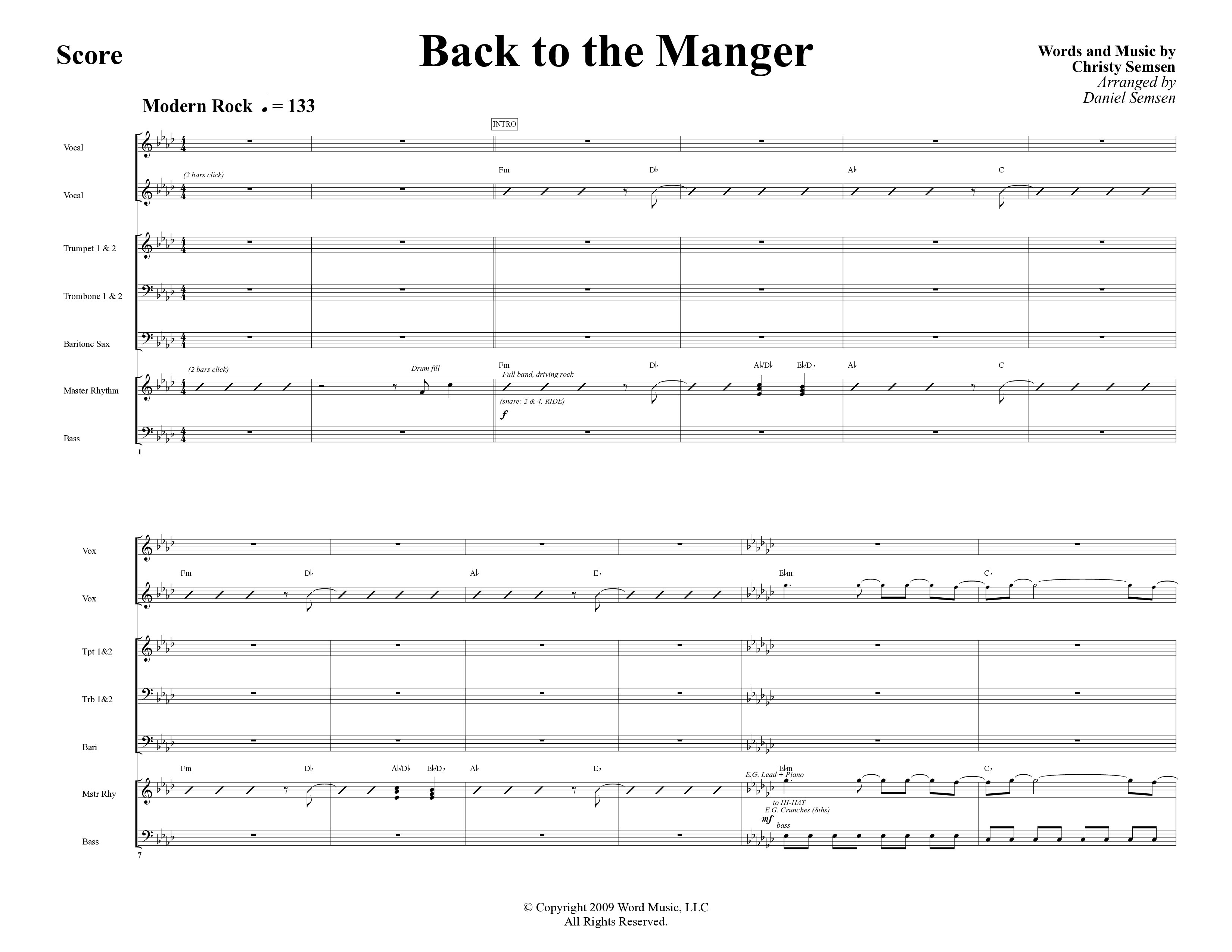 Back To The Manger (10 Song Choral Collection) Rhythm Collection ()