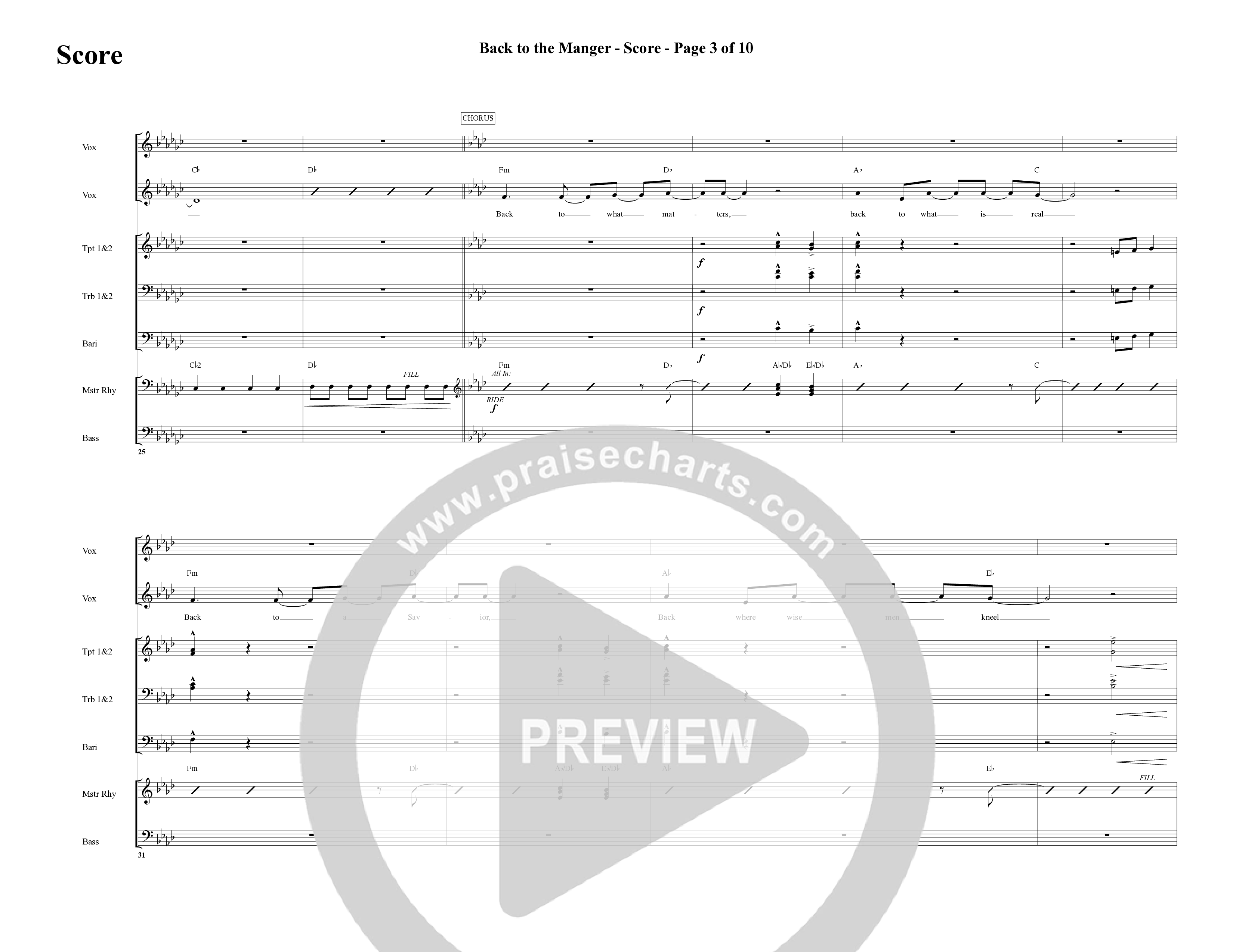 Back To The Manger (10 Song Choral Collection) Rhythm Collection ()