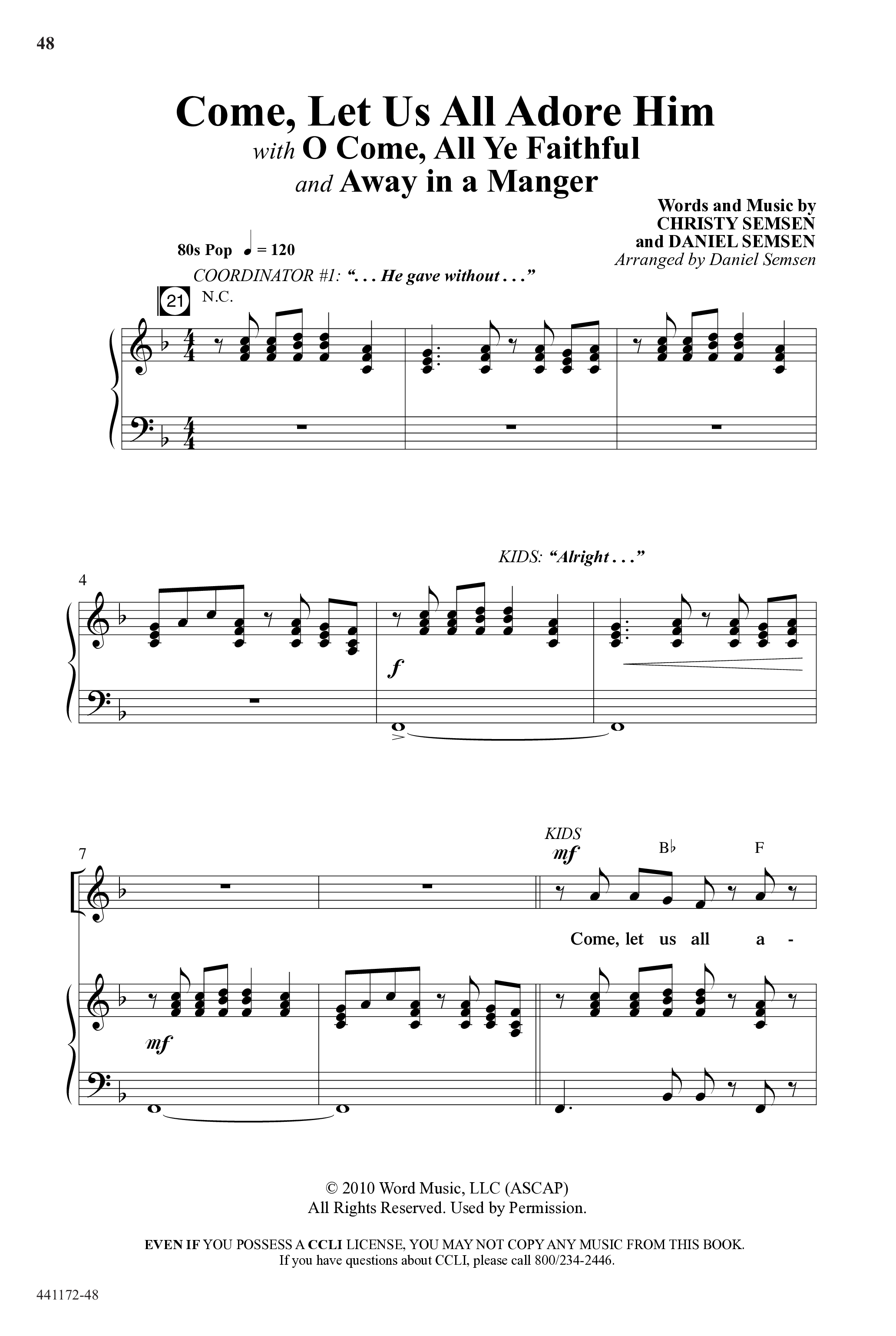 Back To The Manger (10 Song Choral Collection) Song 4 (Piano SATB) ()