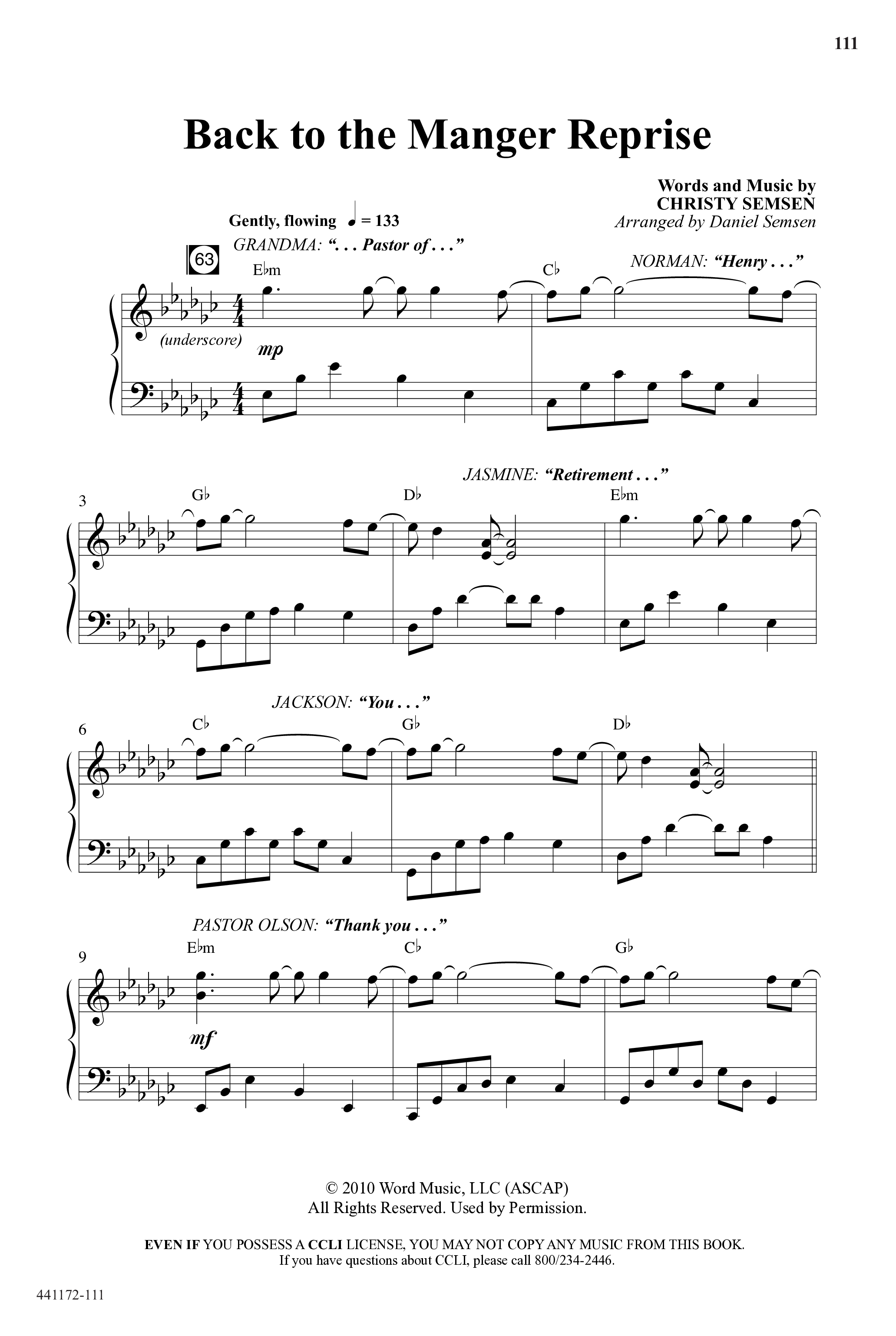 Back To The Manger (10 Song Choral Collection) Song 9 (Piano SATB) ()