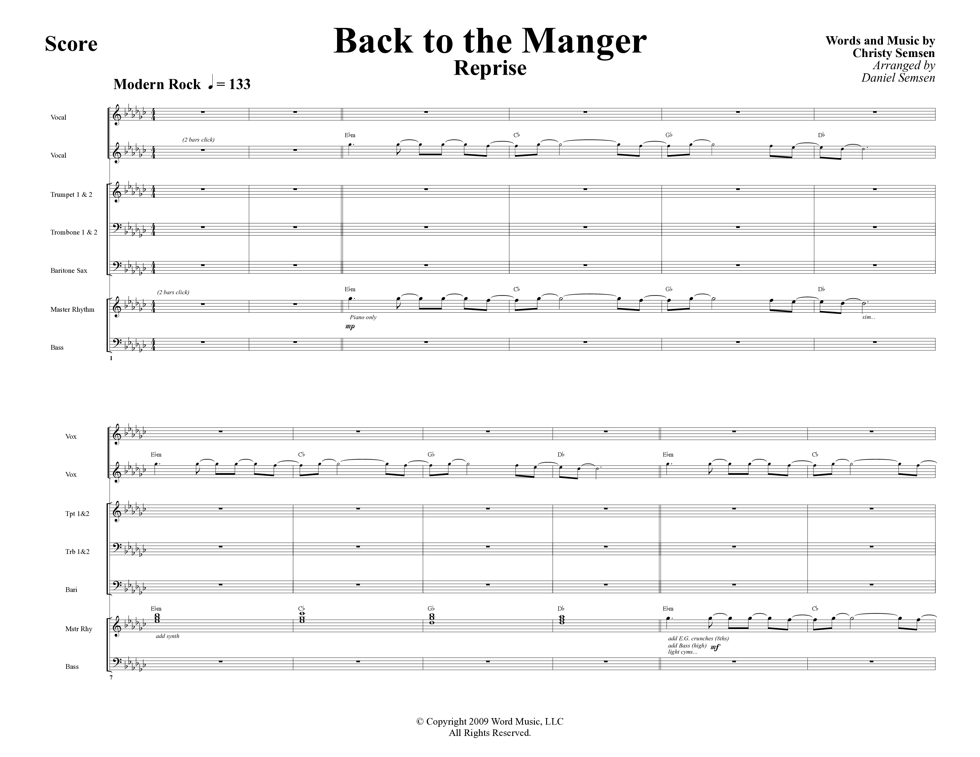 Back To The Manger (10 Song Choral Collection) Song 9 (Rhythm) ()