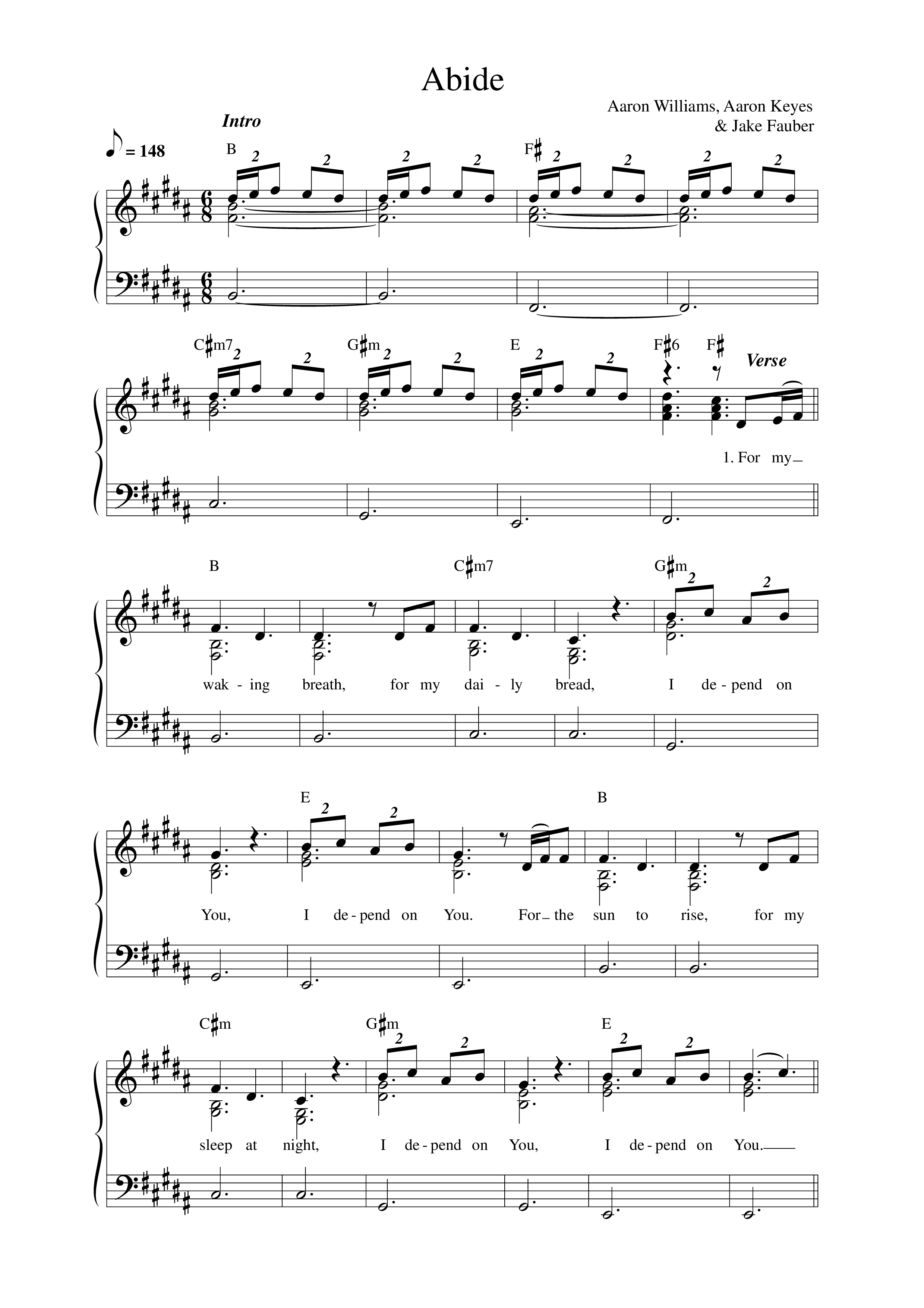 Abide (Live from Mercy Hill) Lead Sheet Melody (Aaron Williams / Mercy Hill Worship)