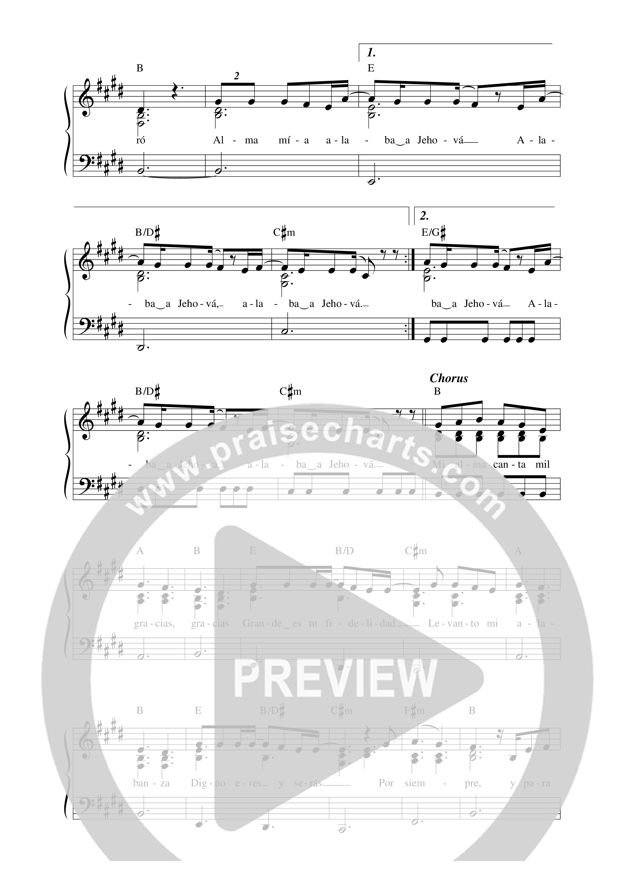 Mil Gracias Lead Sheet Melody (Aline Barros / Aaron Moses)