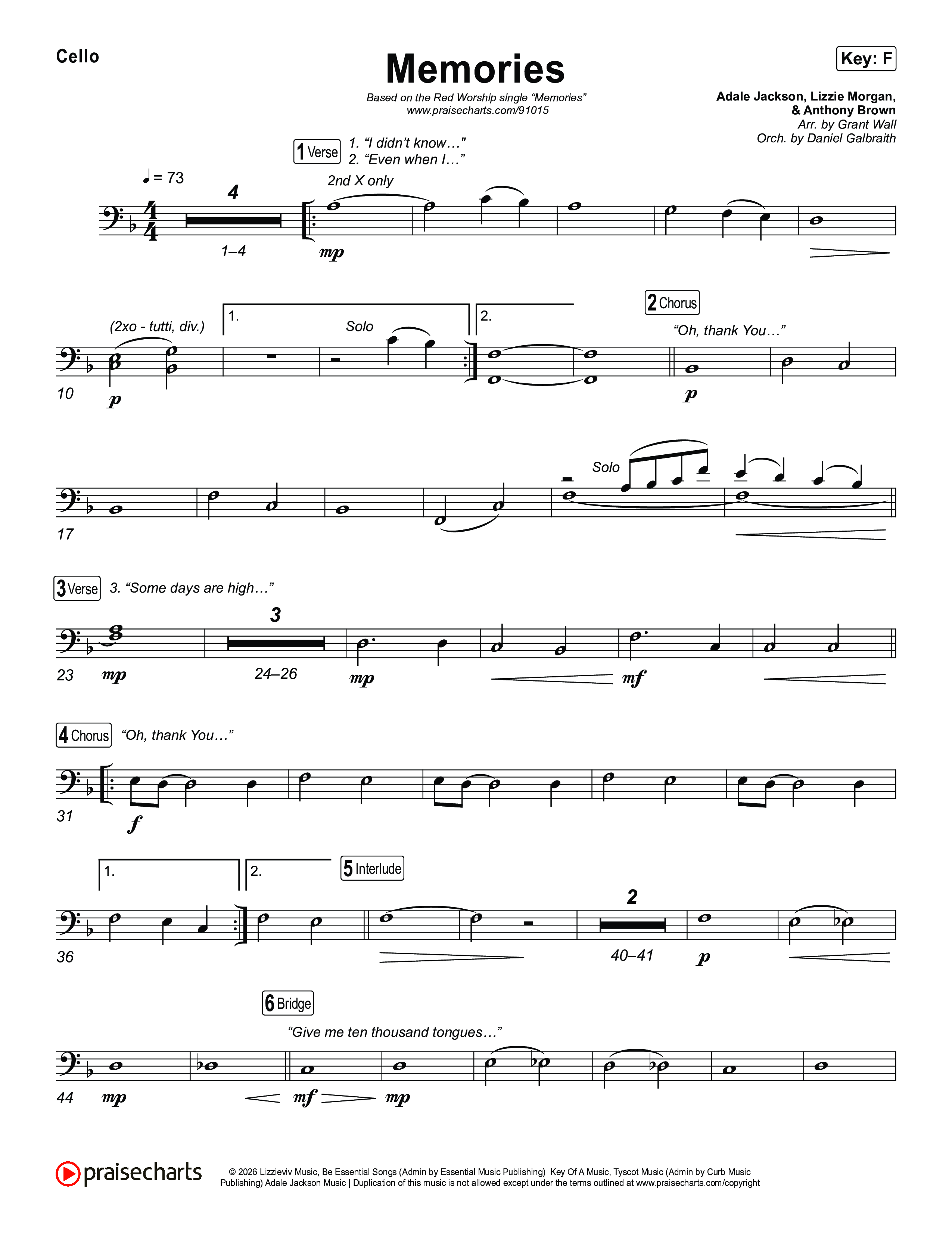 Memories Cello (Red Worship)