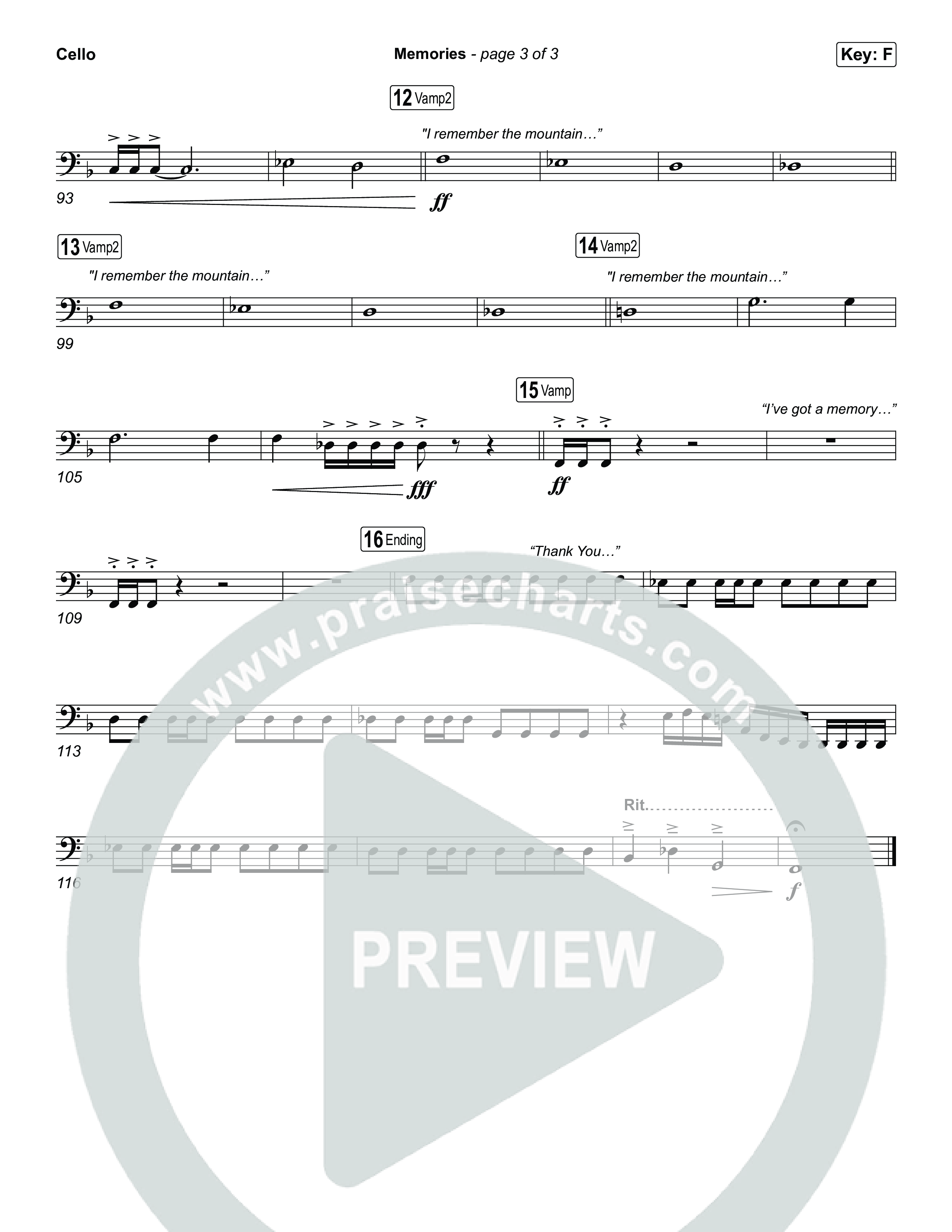 Memories Cello (Red Worship)