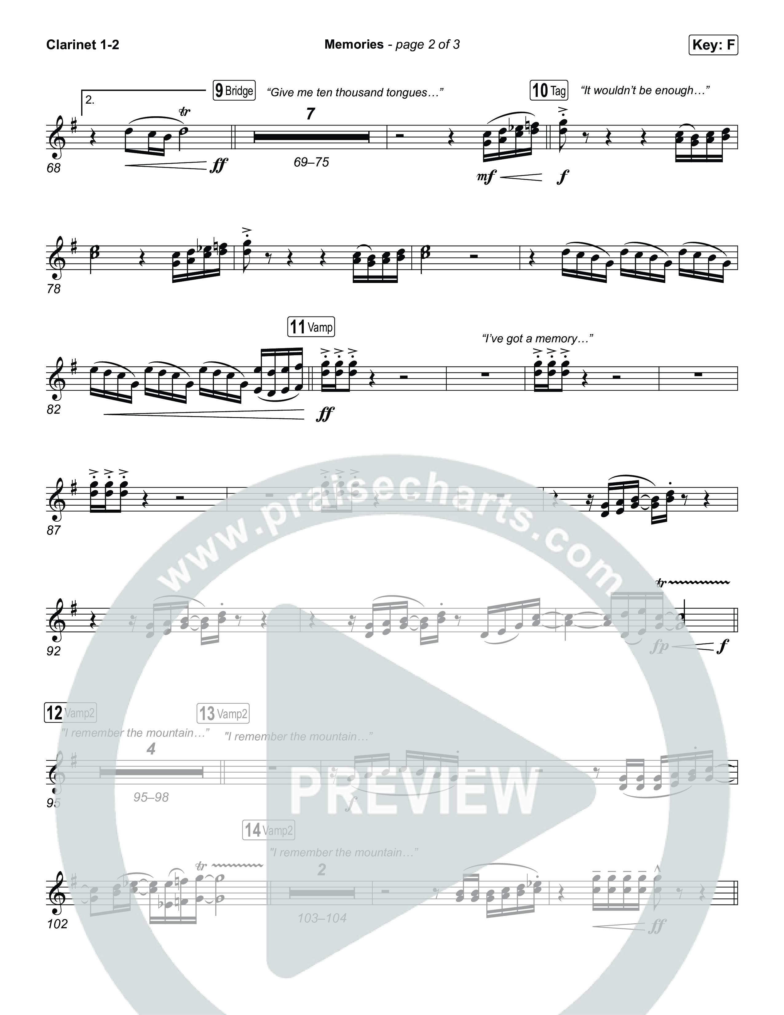 Memories Clarinet 1/2 (Red Worship)
