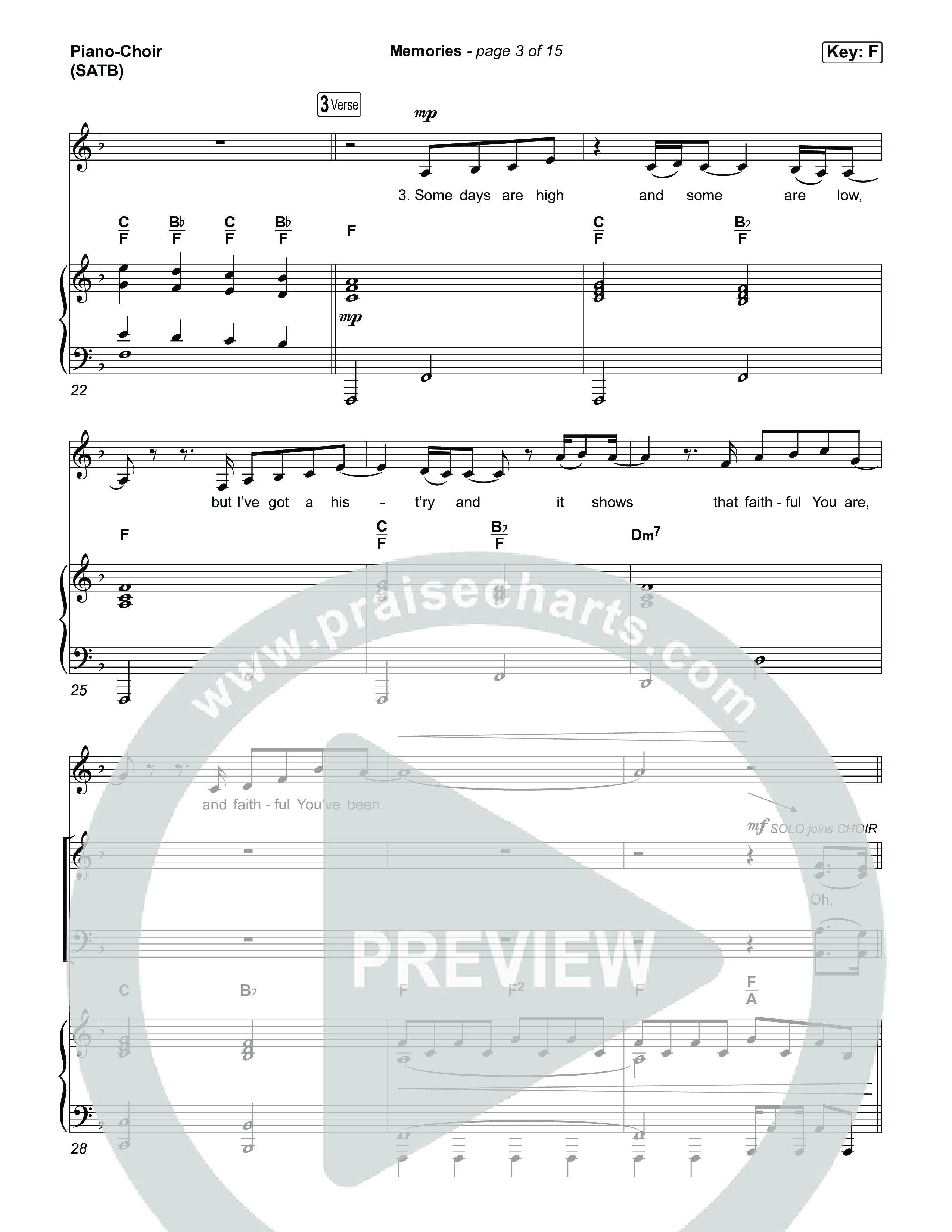 Memories Piano/Vocal (SATB) (Red Worship)