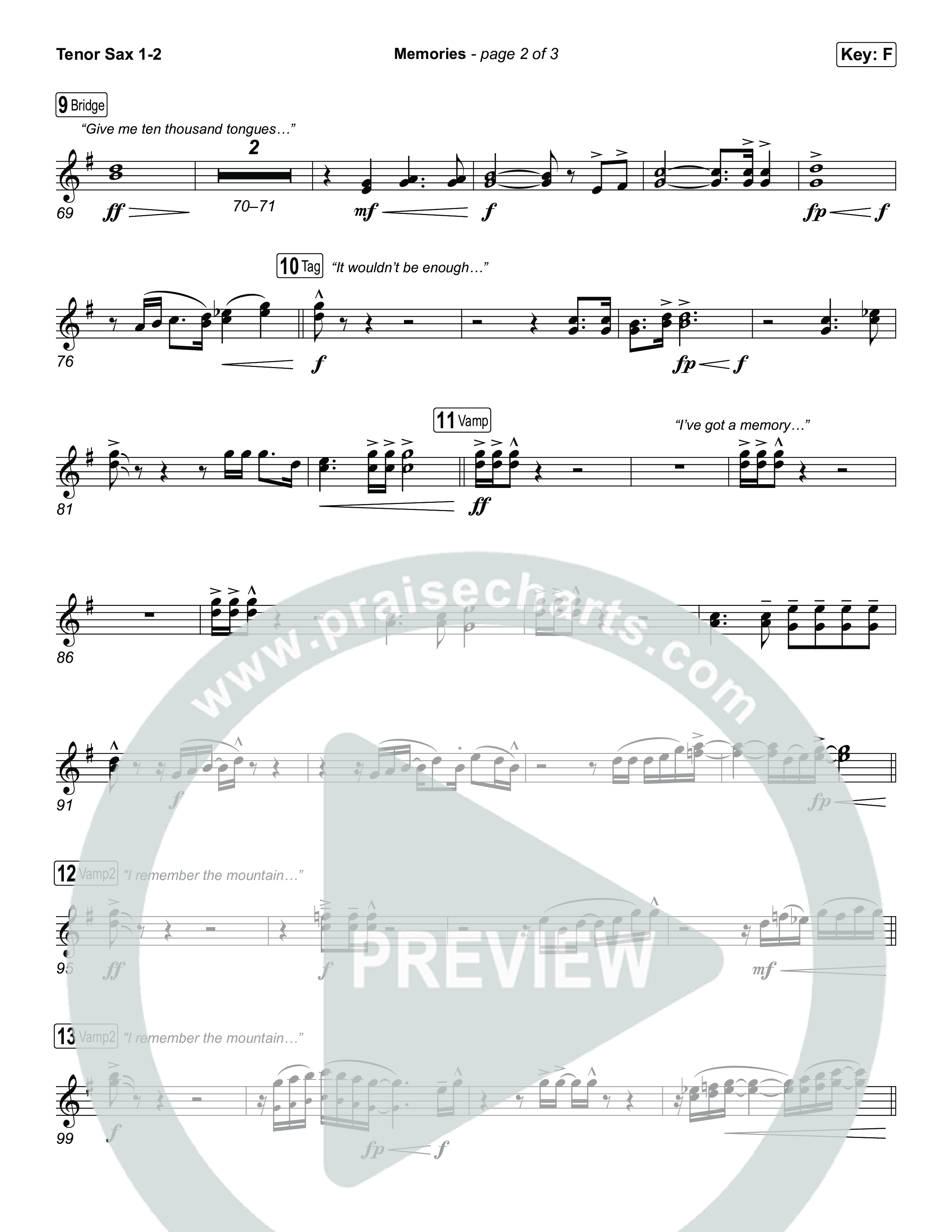 Memories Tenor Sax 1/2 (Red Worship)