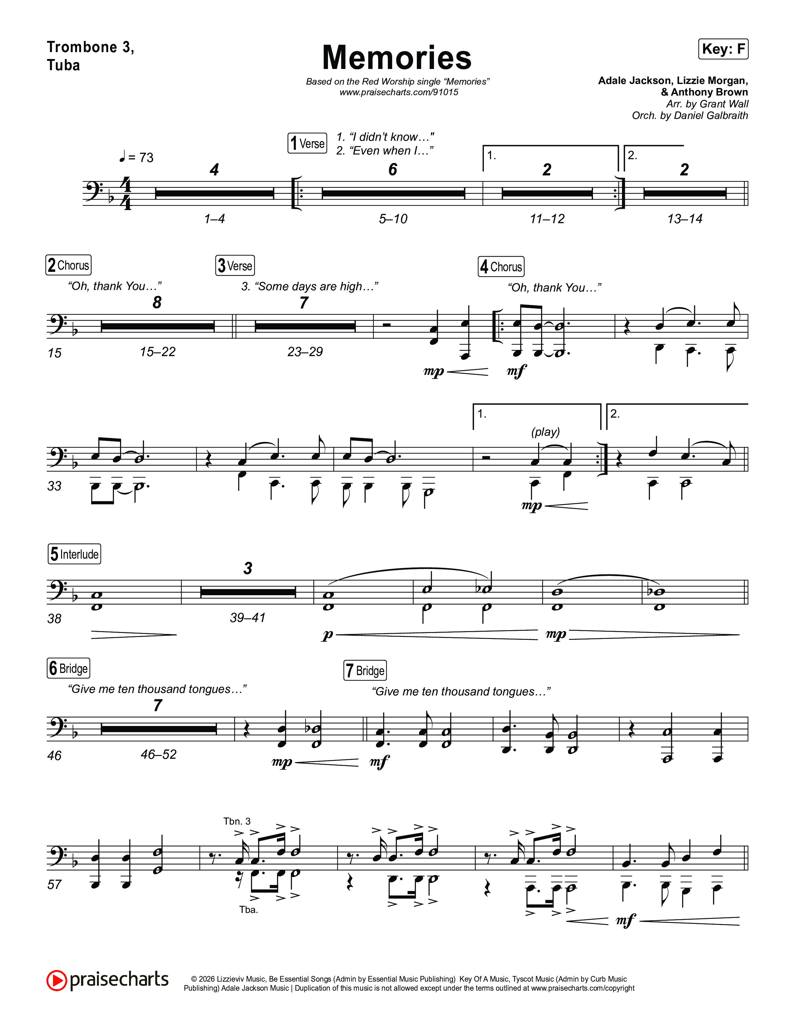 Memories Trombone 3/Tuba (Red Worship)